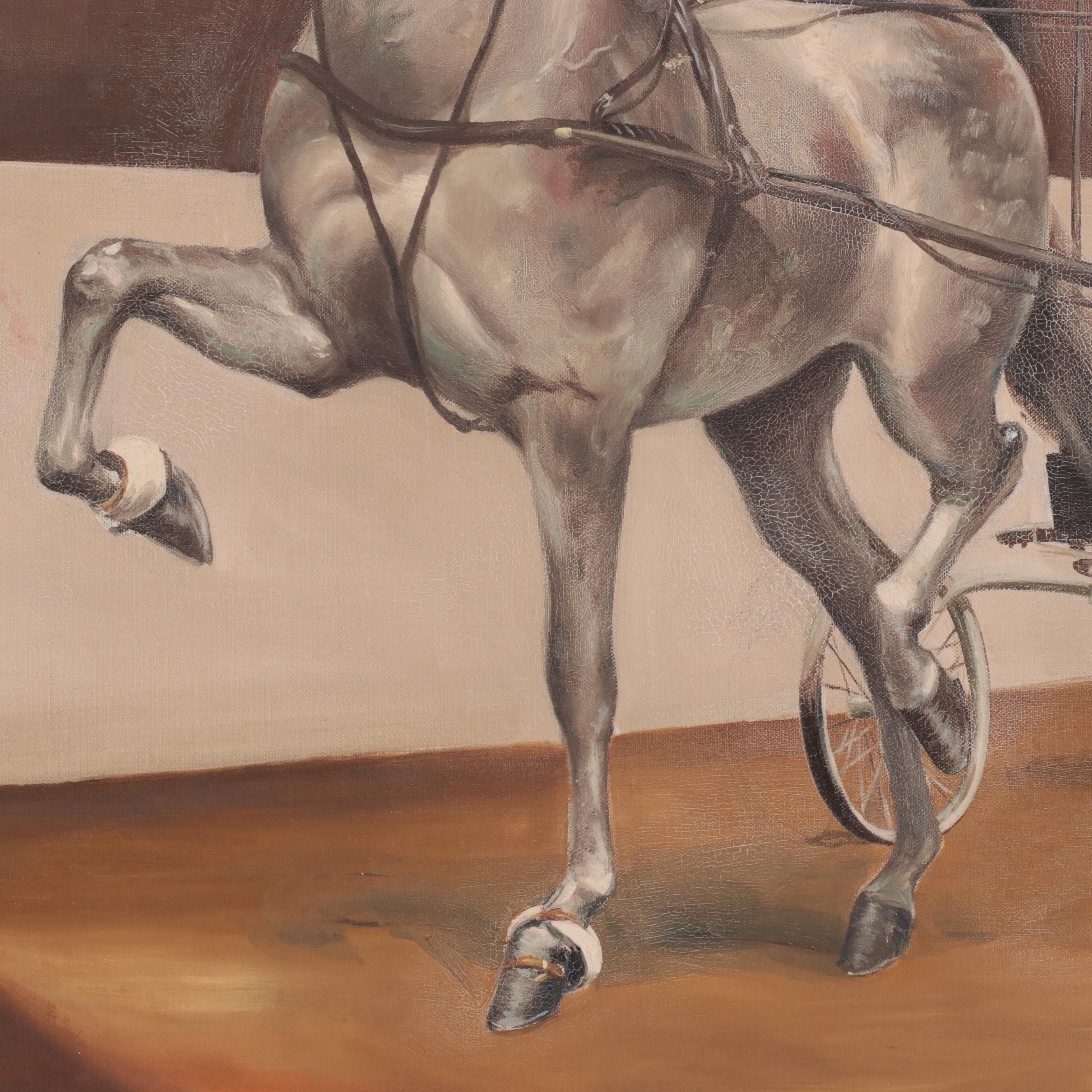 Pat DeVore Wyatt Oil Painting of Carriage Rider, Early 20th Century