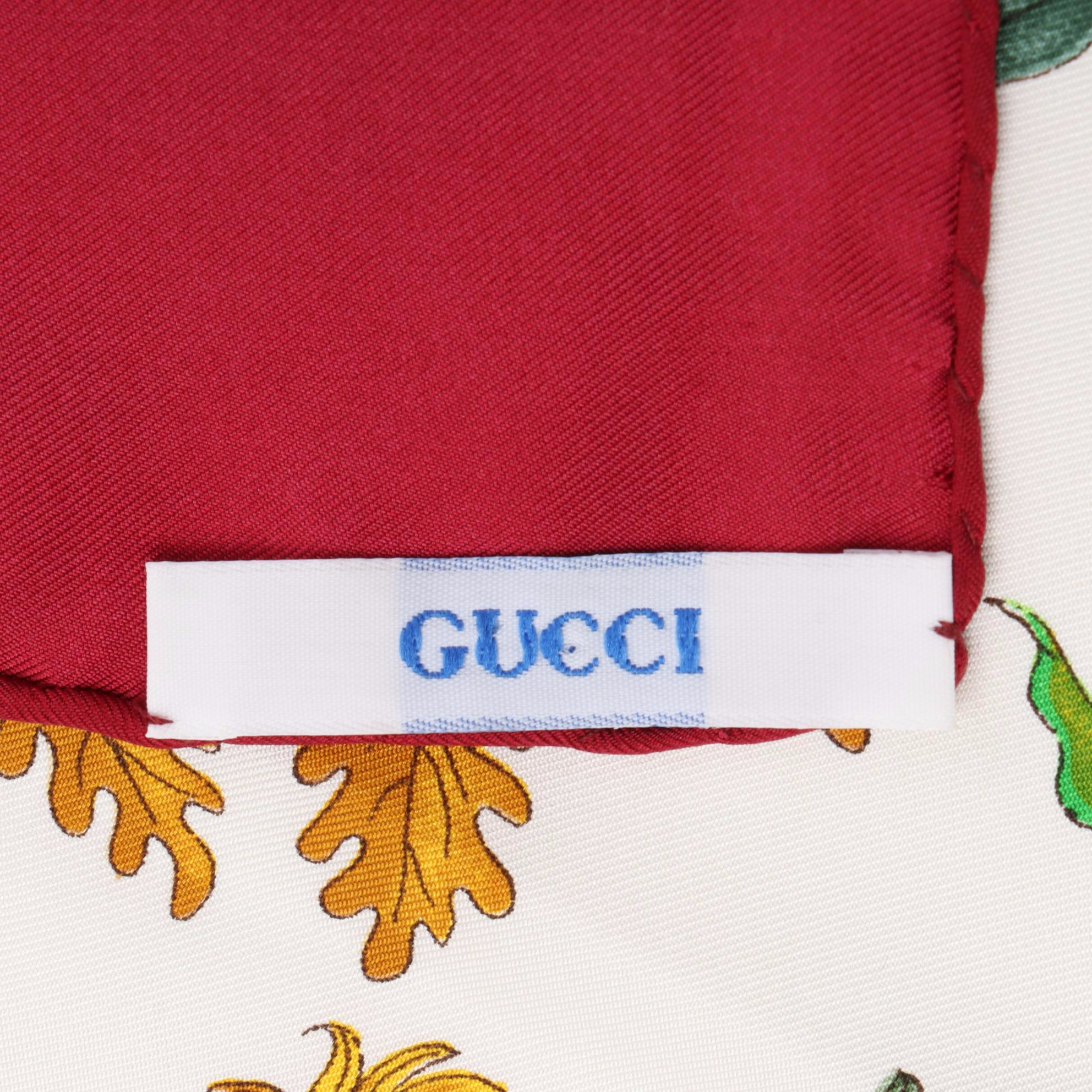 Gucci Flora and Insect Botanical Print Silk Twill Scarf