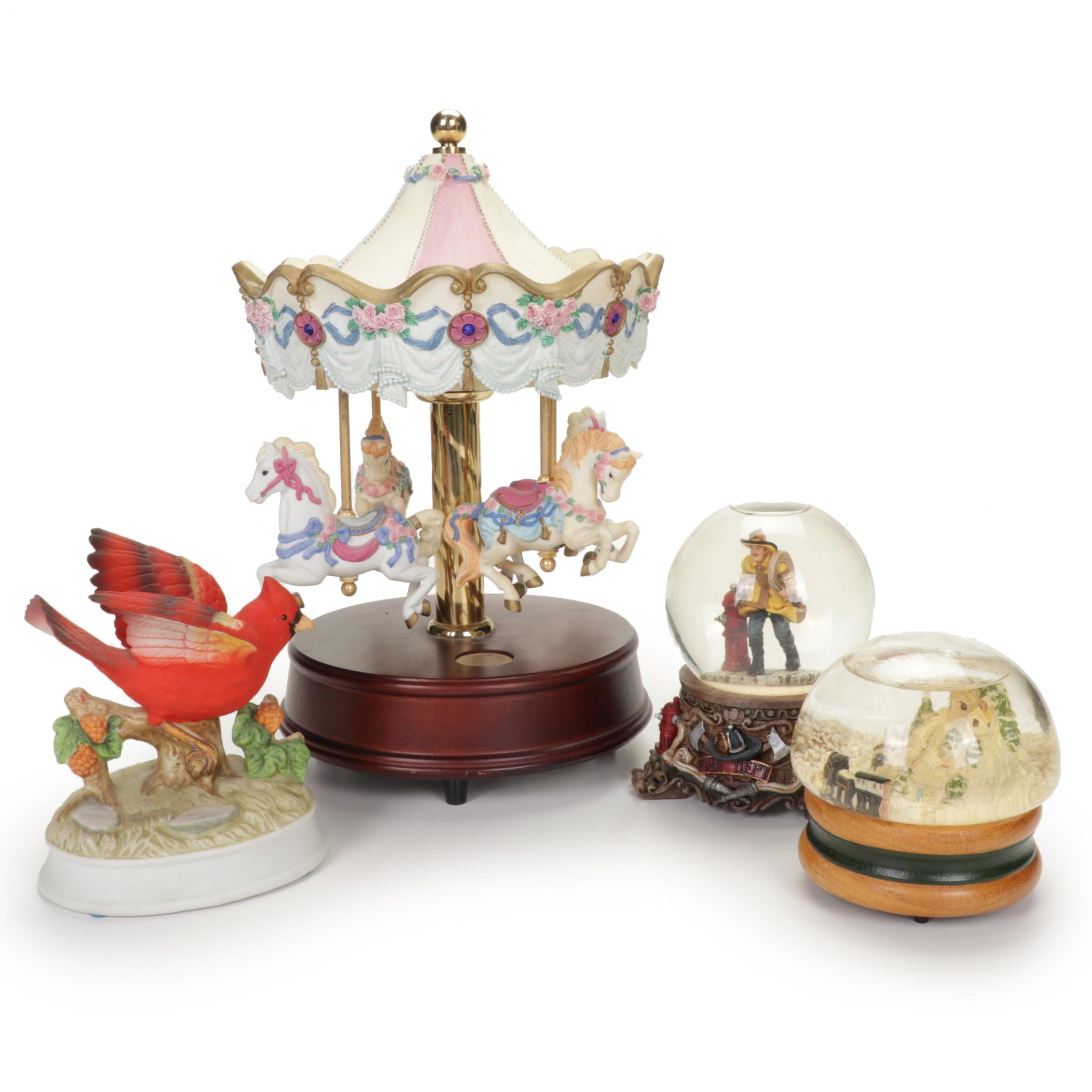 The San Francisco Music Box Company Carousel Music Box and Other Table