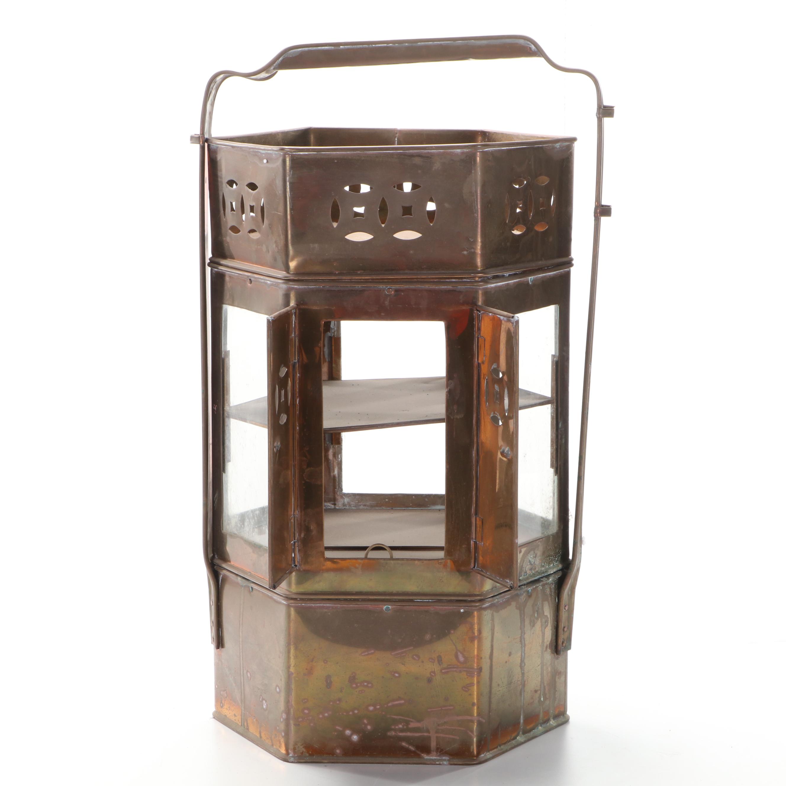 Thai Brass Street Vendor Noodle Cart with Attachable Accessories