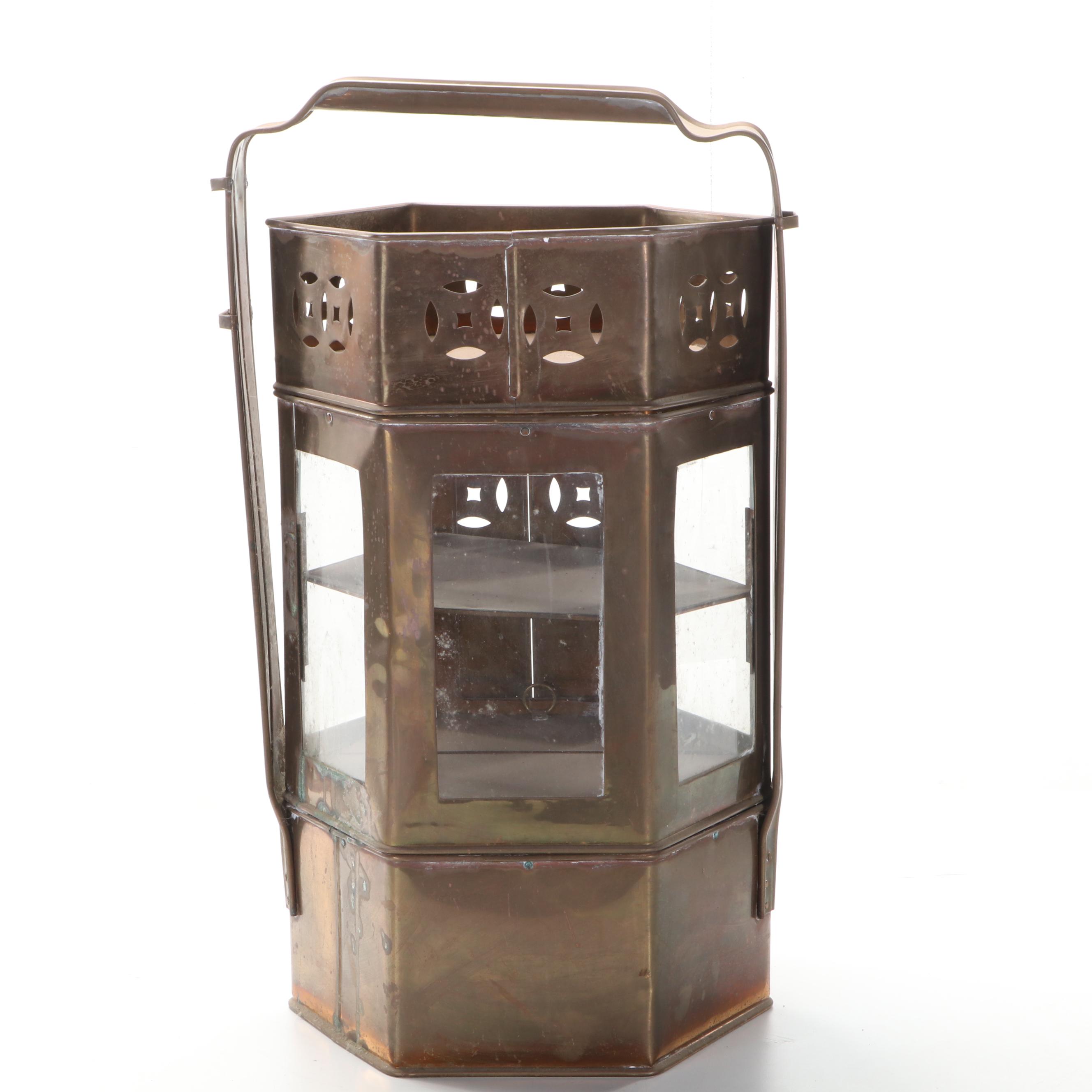 Thai Brass Street Vendor Noodle Cart with Attachable Accessories