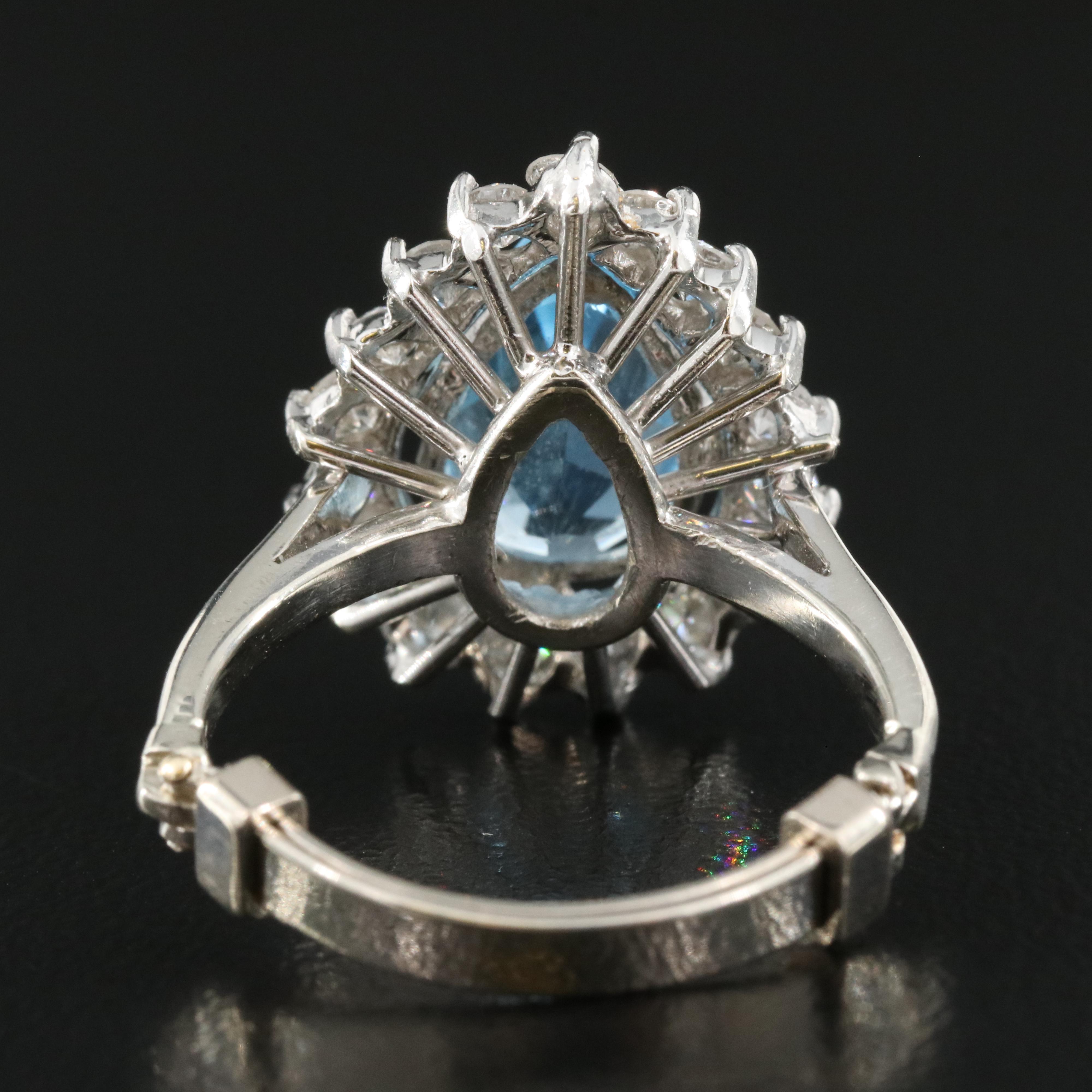 14K Aquamarne and Diamond Ring