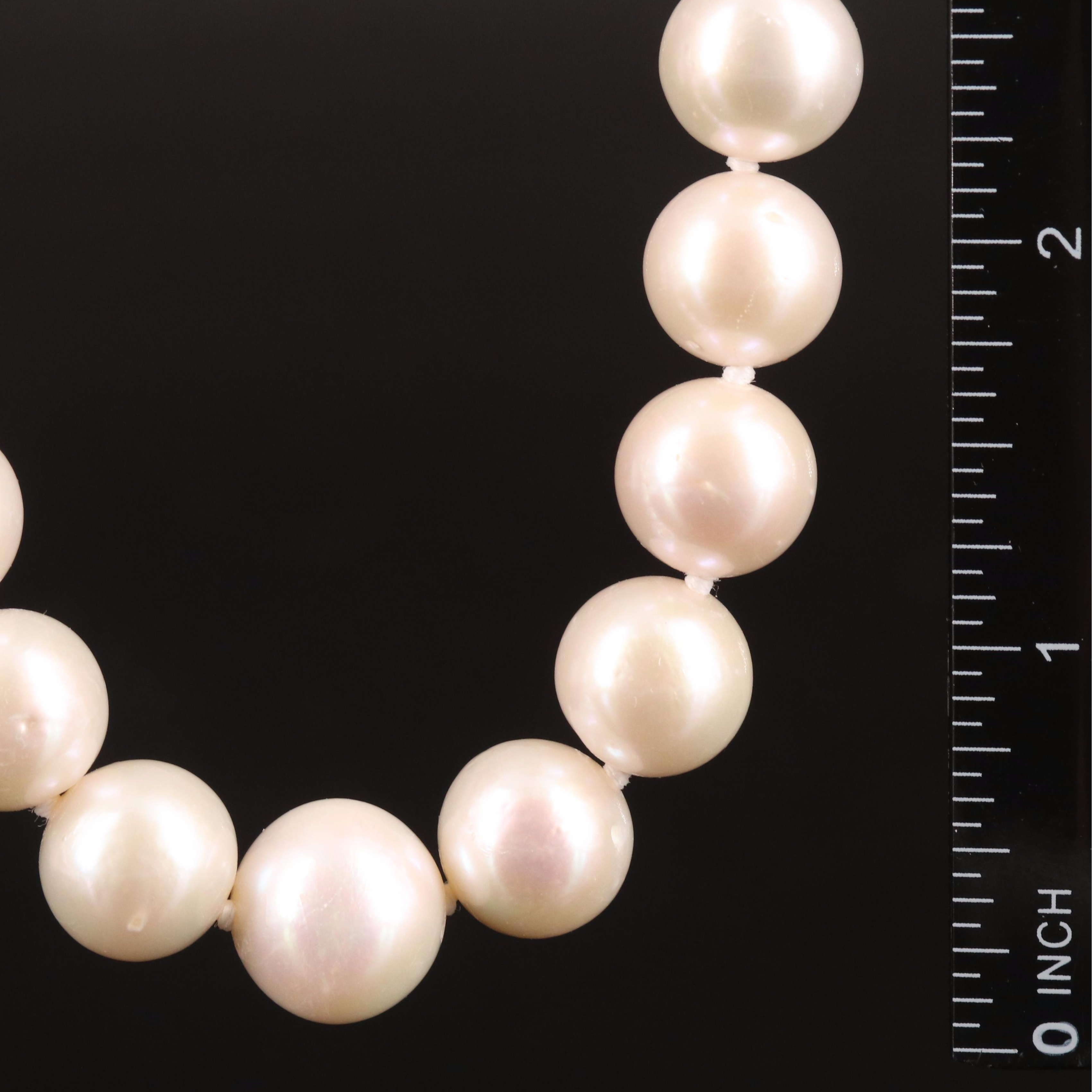 Pearl and Cubic Zirconia Necklace with Sterling Clasp