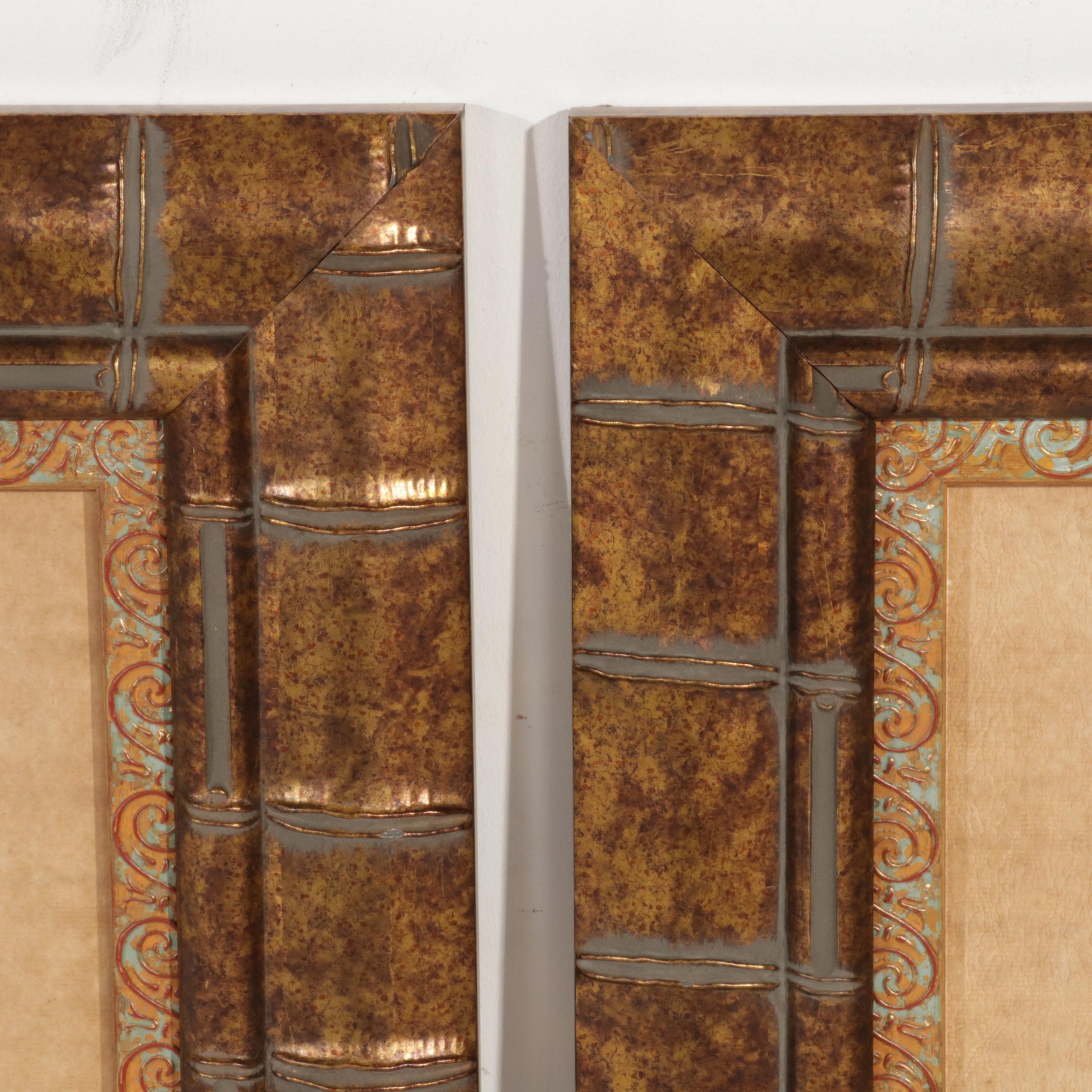 Chinese Inspired Ancestor Portrait Watercolor and Ink Paintings