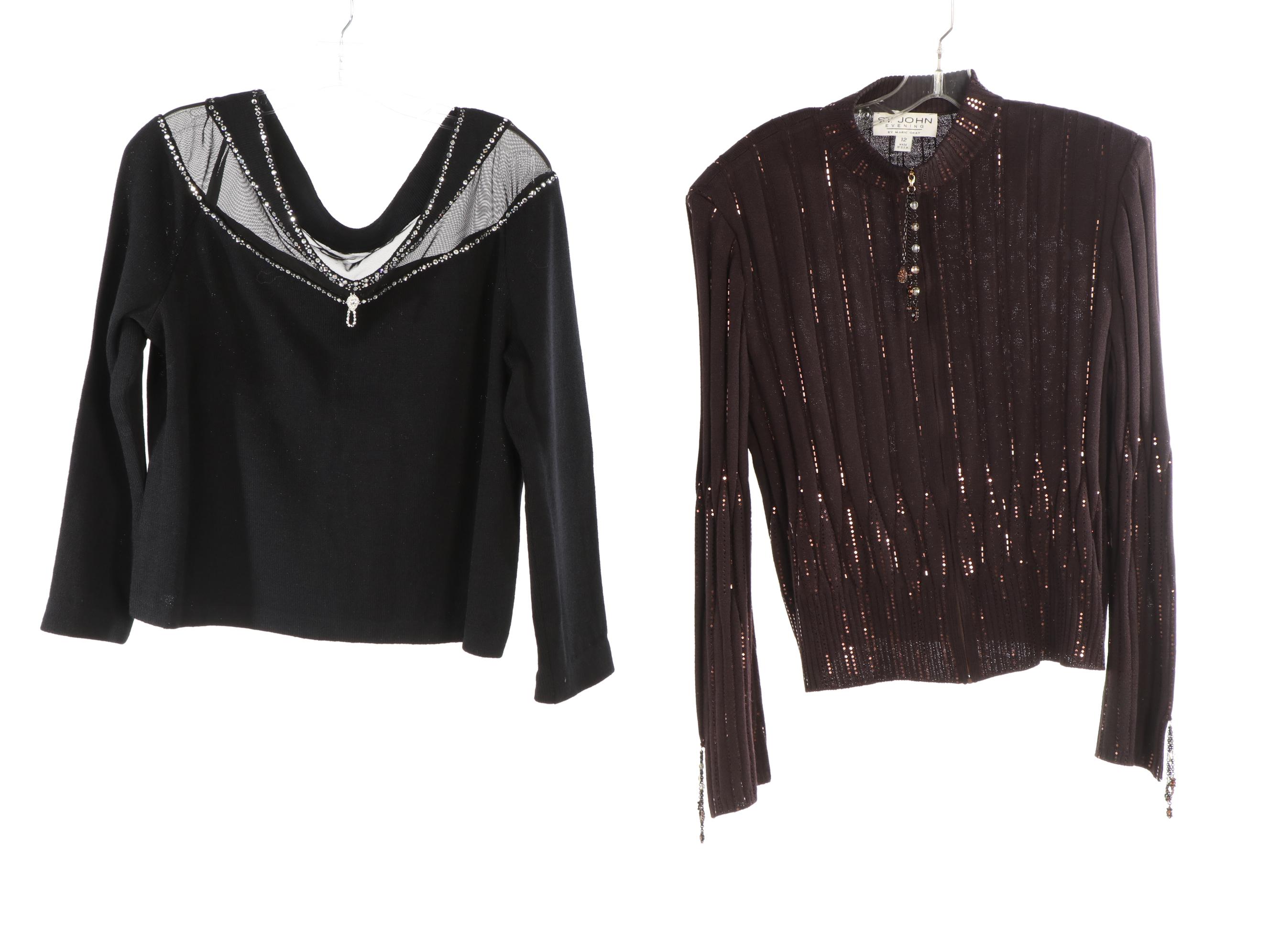 St. John Evening by Marie Gray Embellished Knit Top and Jackets