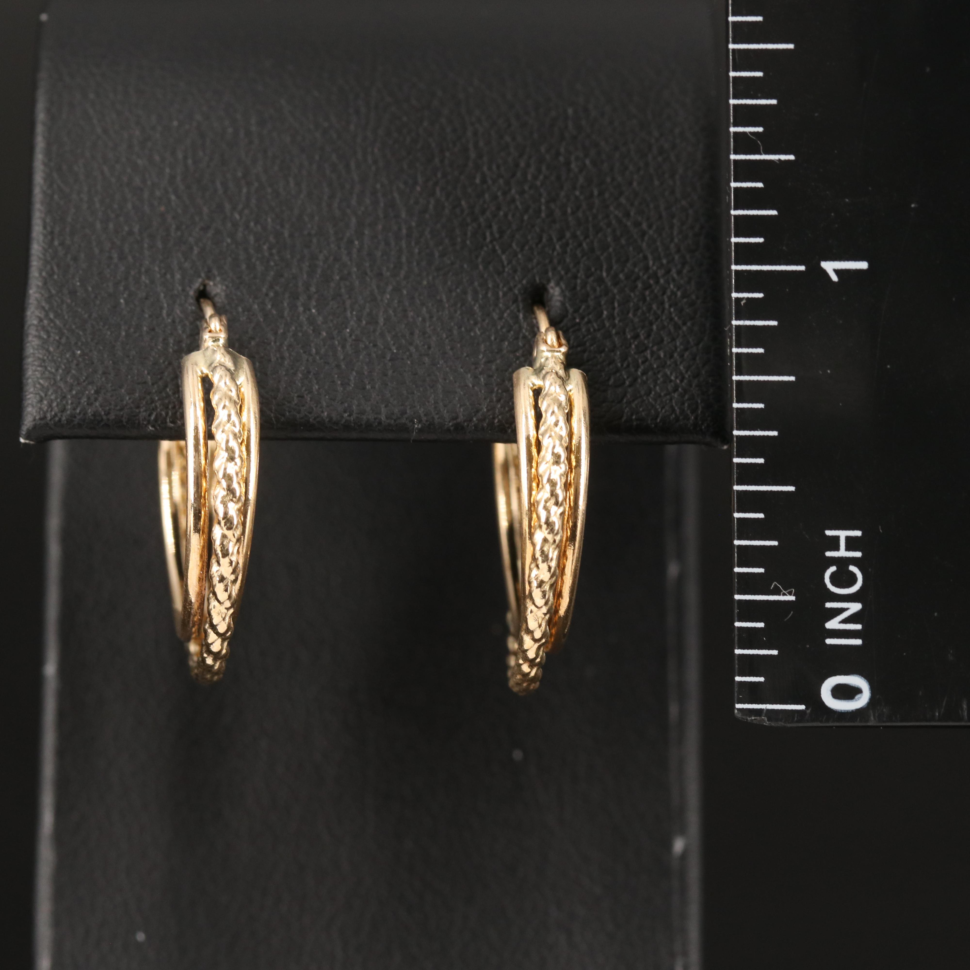 14K Triple Hoop Earrings