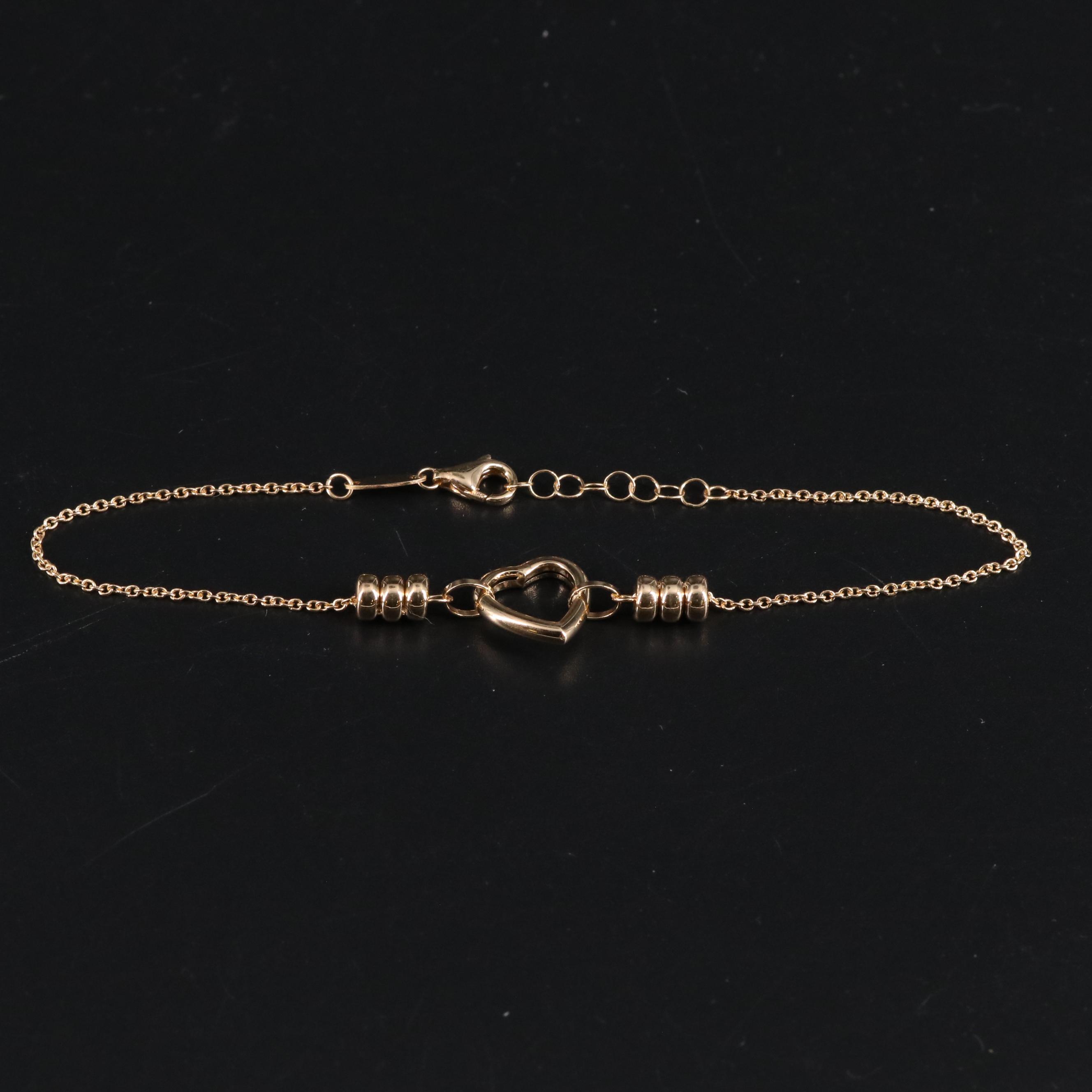 14K Heart Bracelet