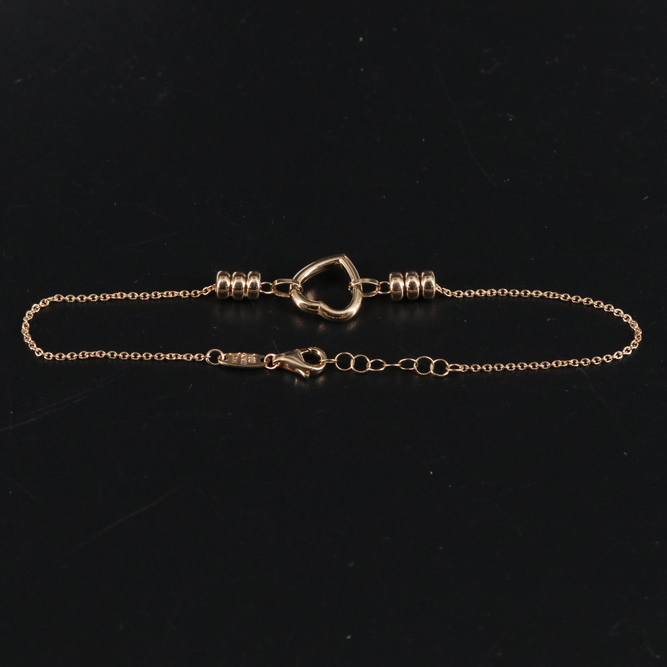 14K Heart Bracelet