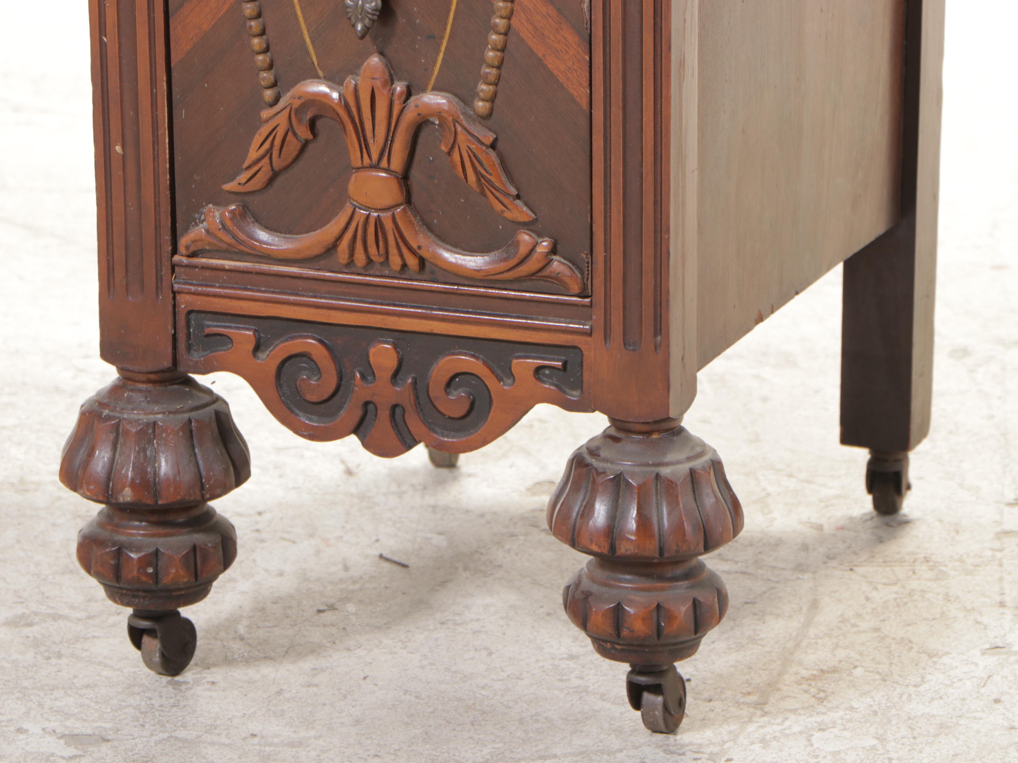Jacobean Revival Walnut-Veneered Vanity, 1930s