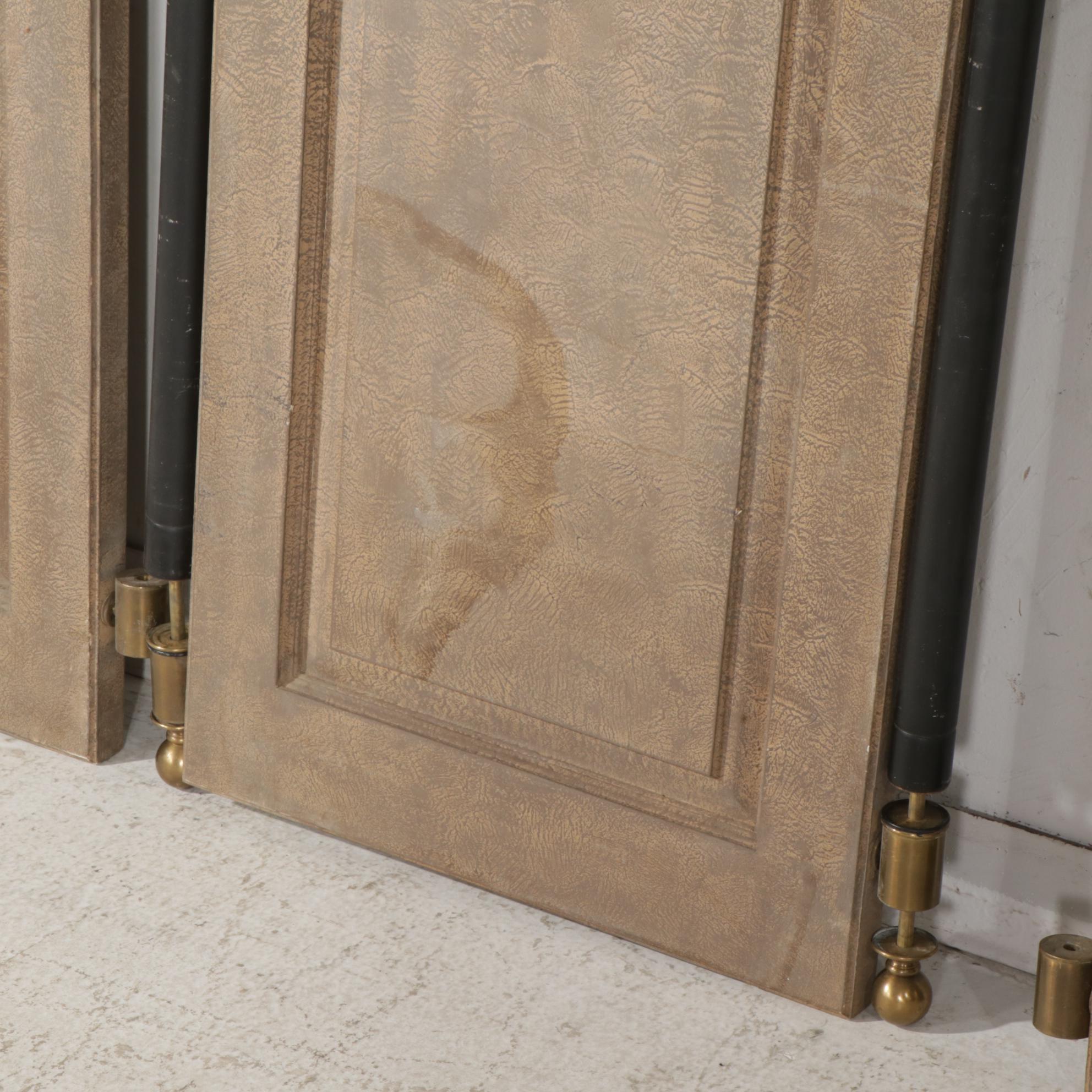 Louis XV Style Painted Wood and Brass Four-Panel Room Screen