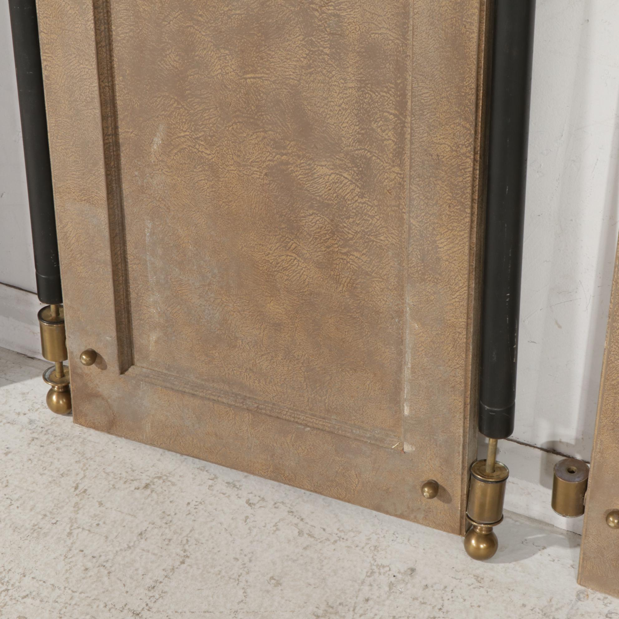 Louis XV Style Painted Wood and Brass Four-Panel Room Screen