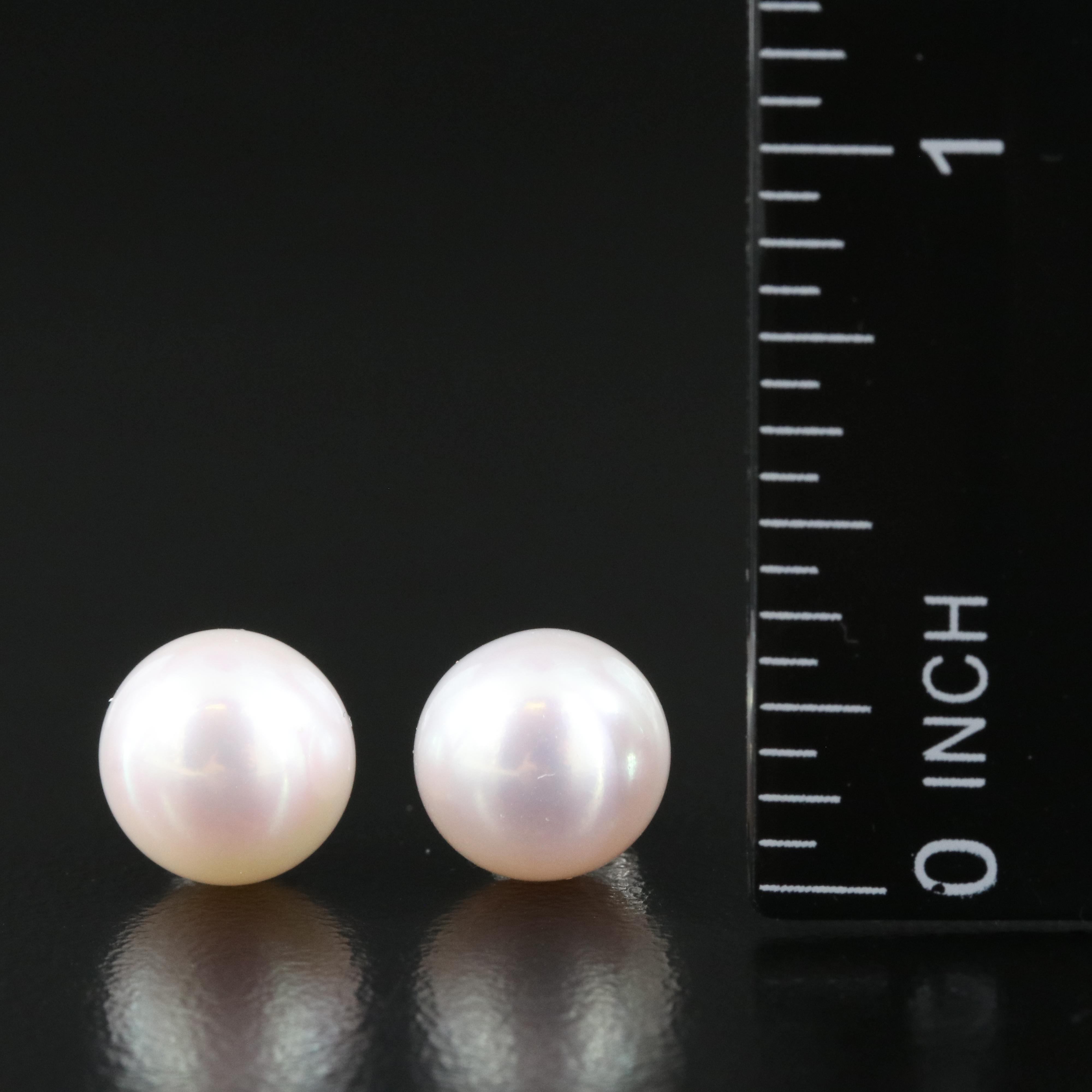 14K Pearl Stud Earrings
