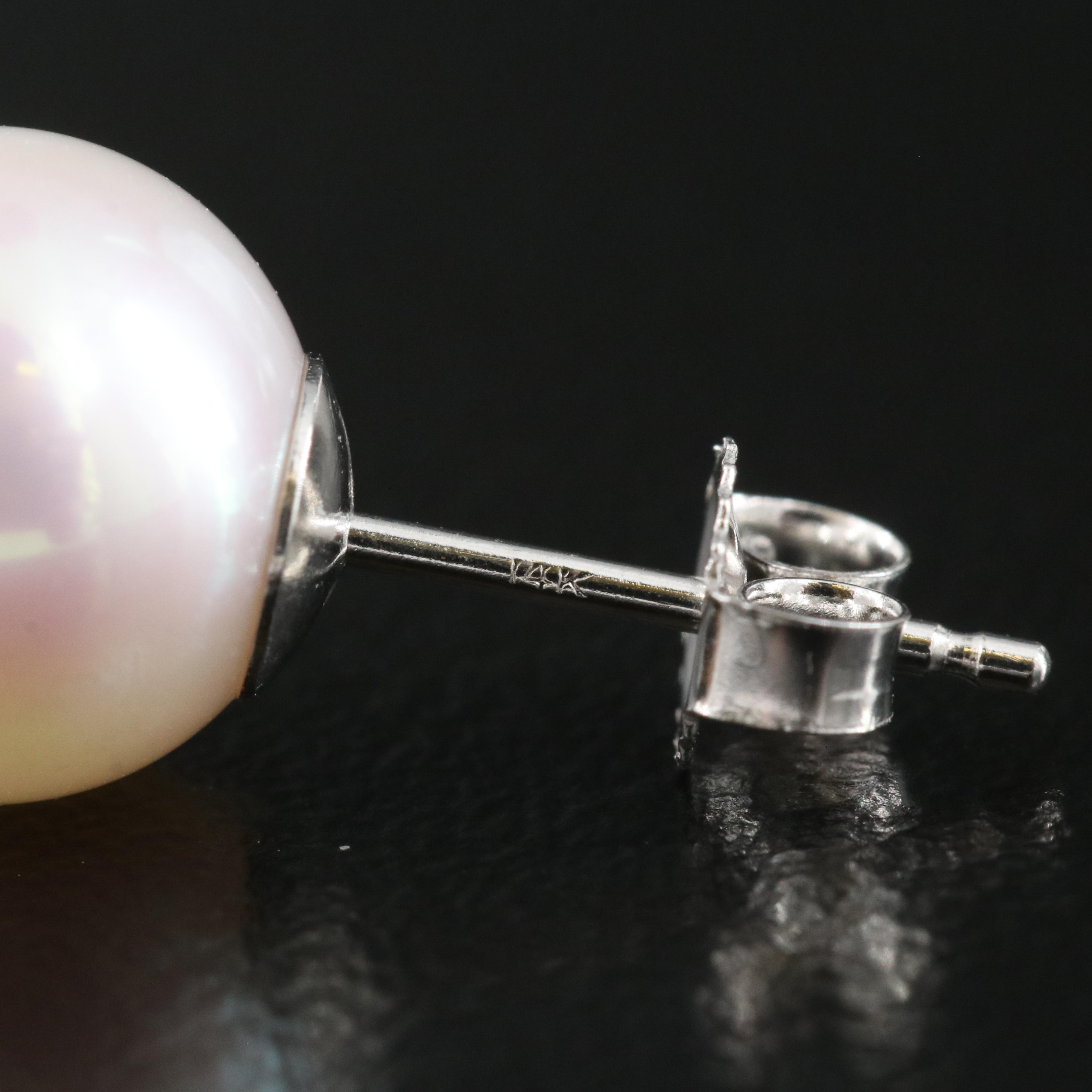 14K Pearl Stud Earrings