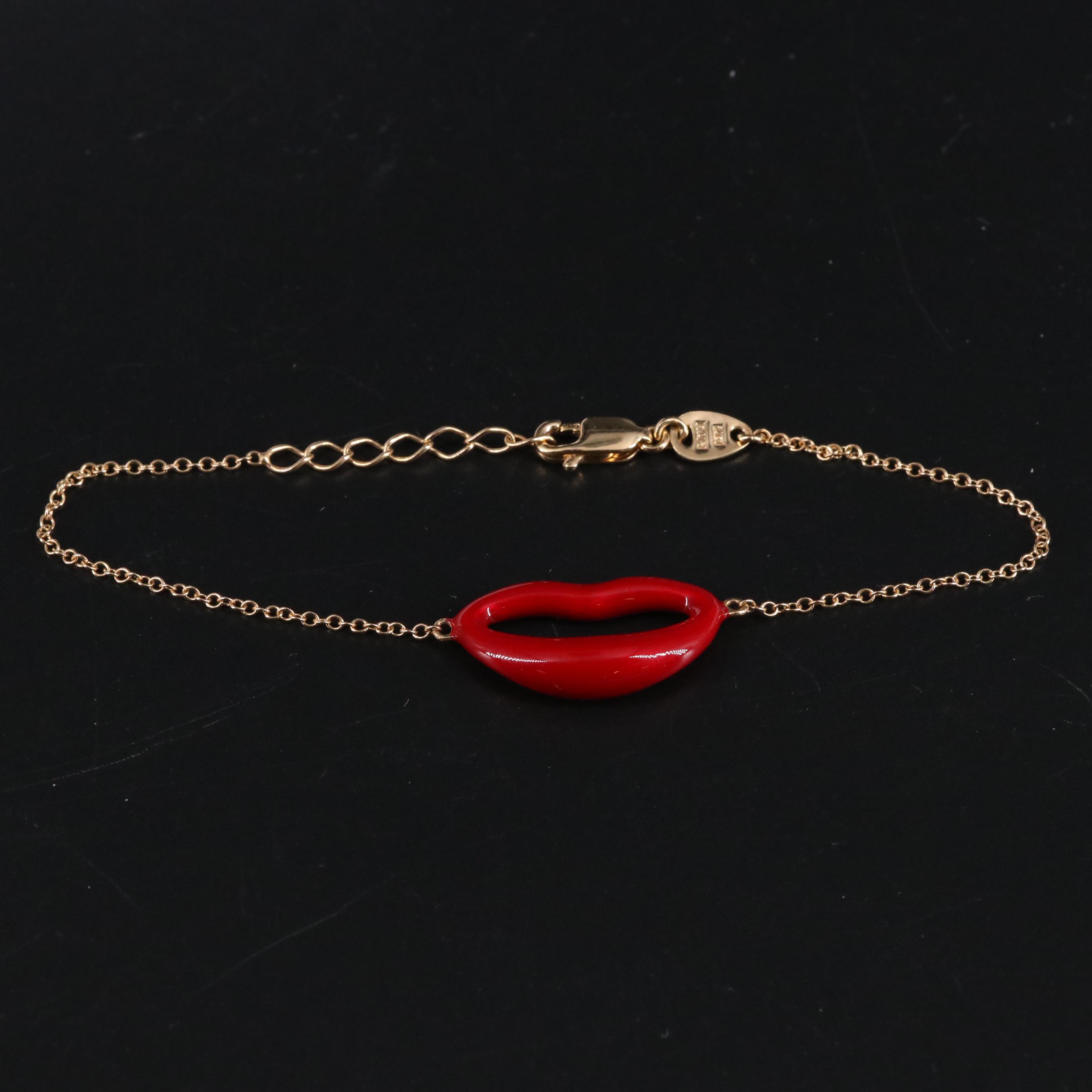 14K Lips Bracelet