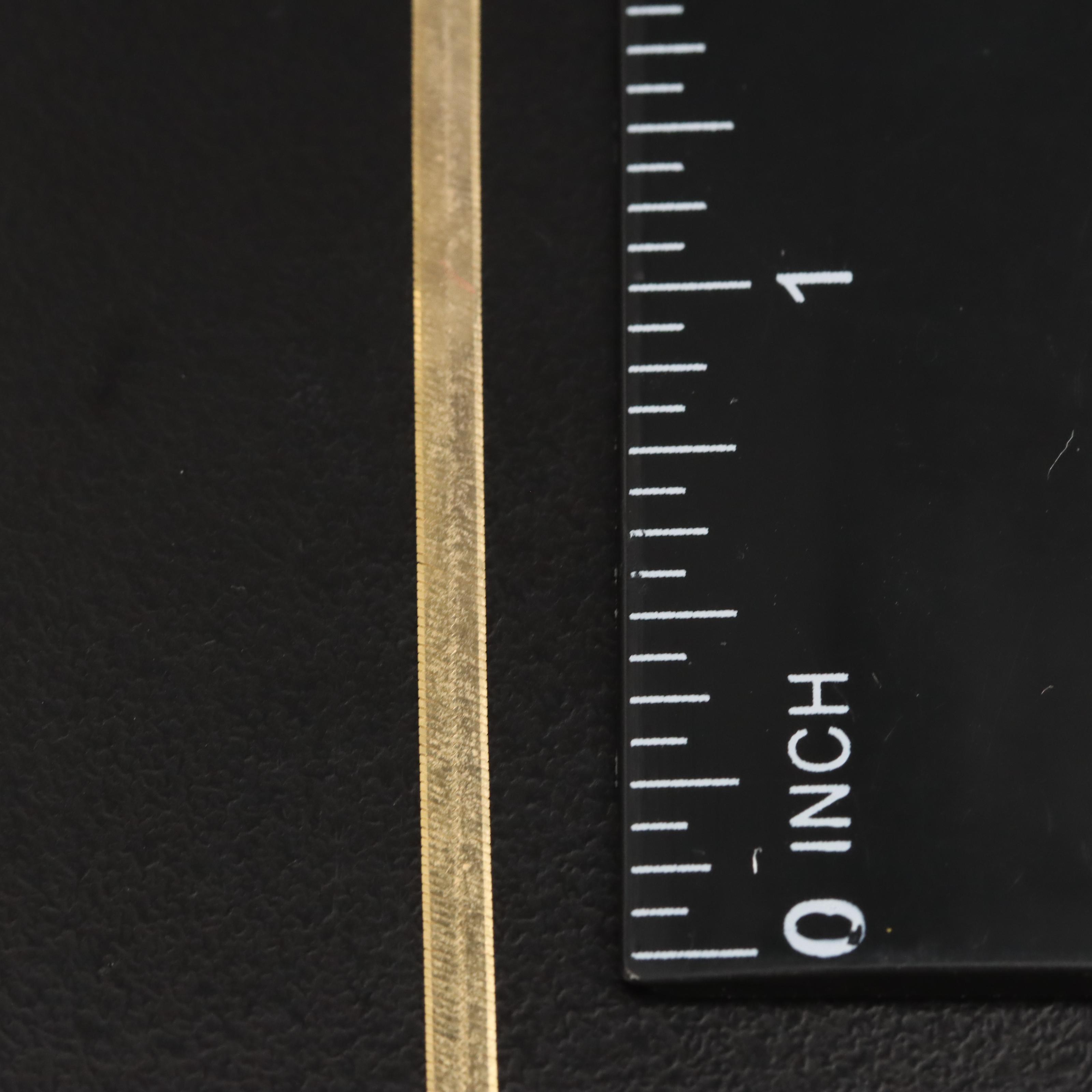 Italian 14K Herringbone Chain Necklace