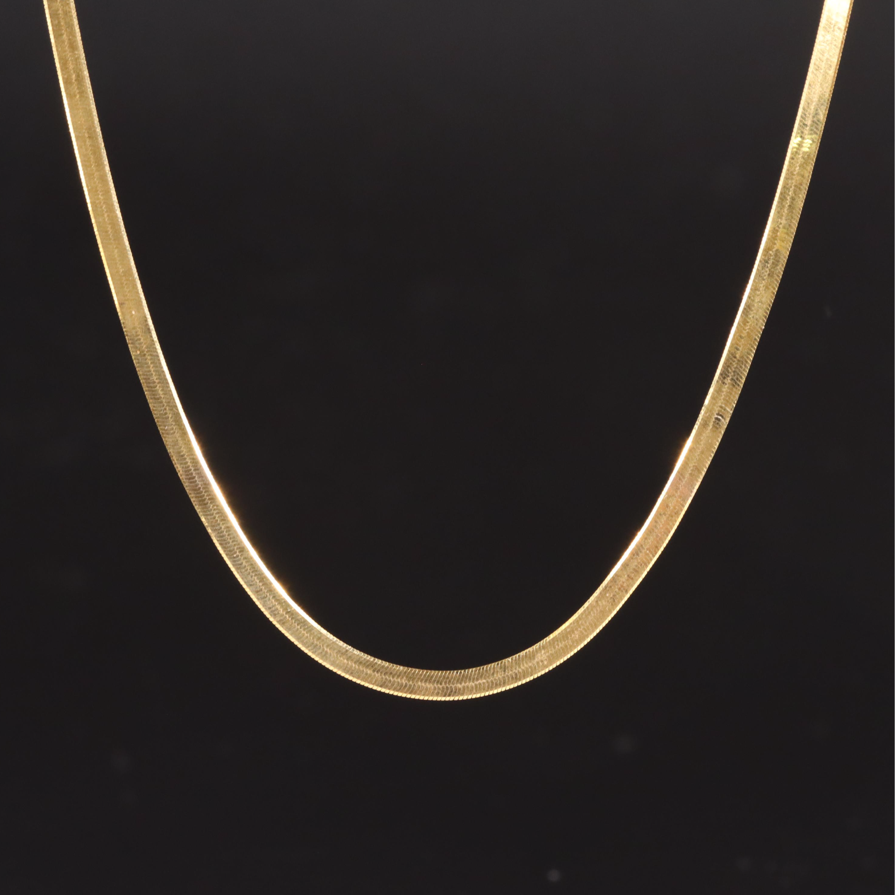 Italian 14K Herringbone Chain Necklace
