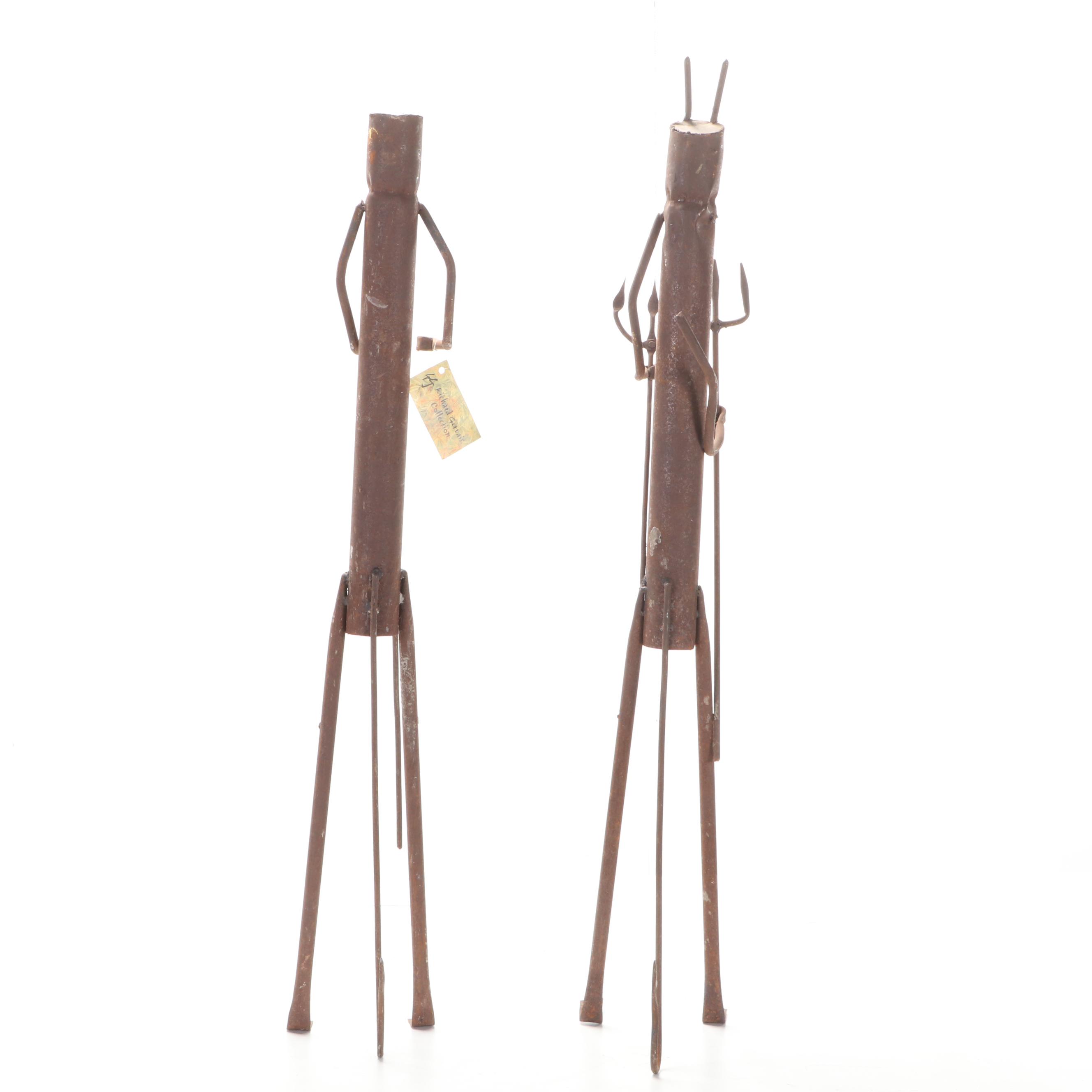 Brazilian Male and Female Candomble Jeje Iron Figures