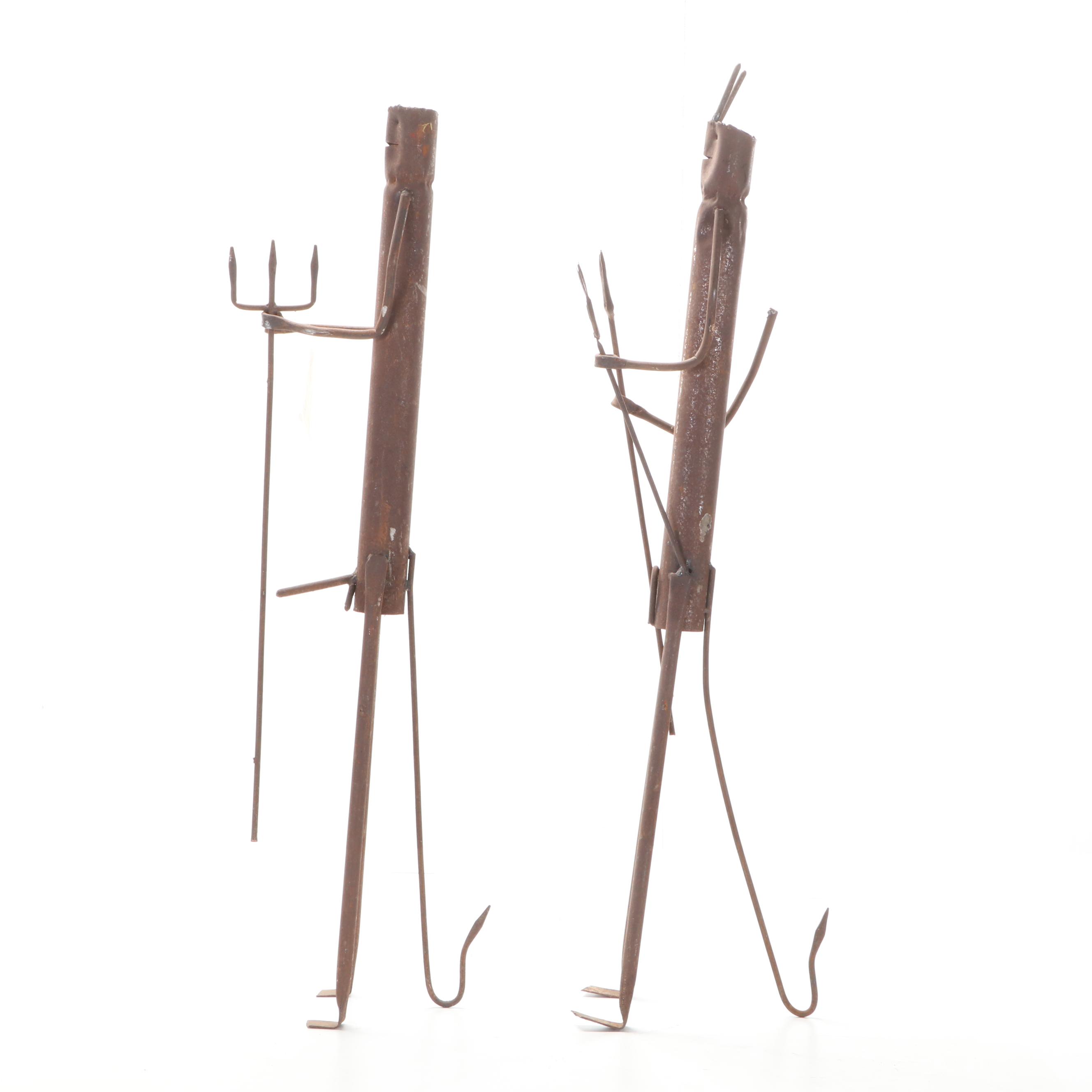 Brazilian Male and Female Candomble Jeje Iron Figures