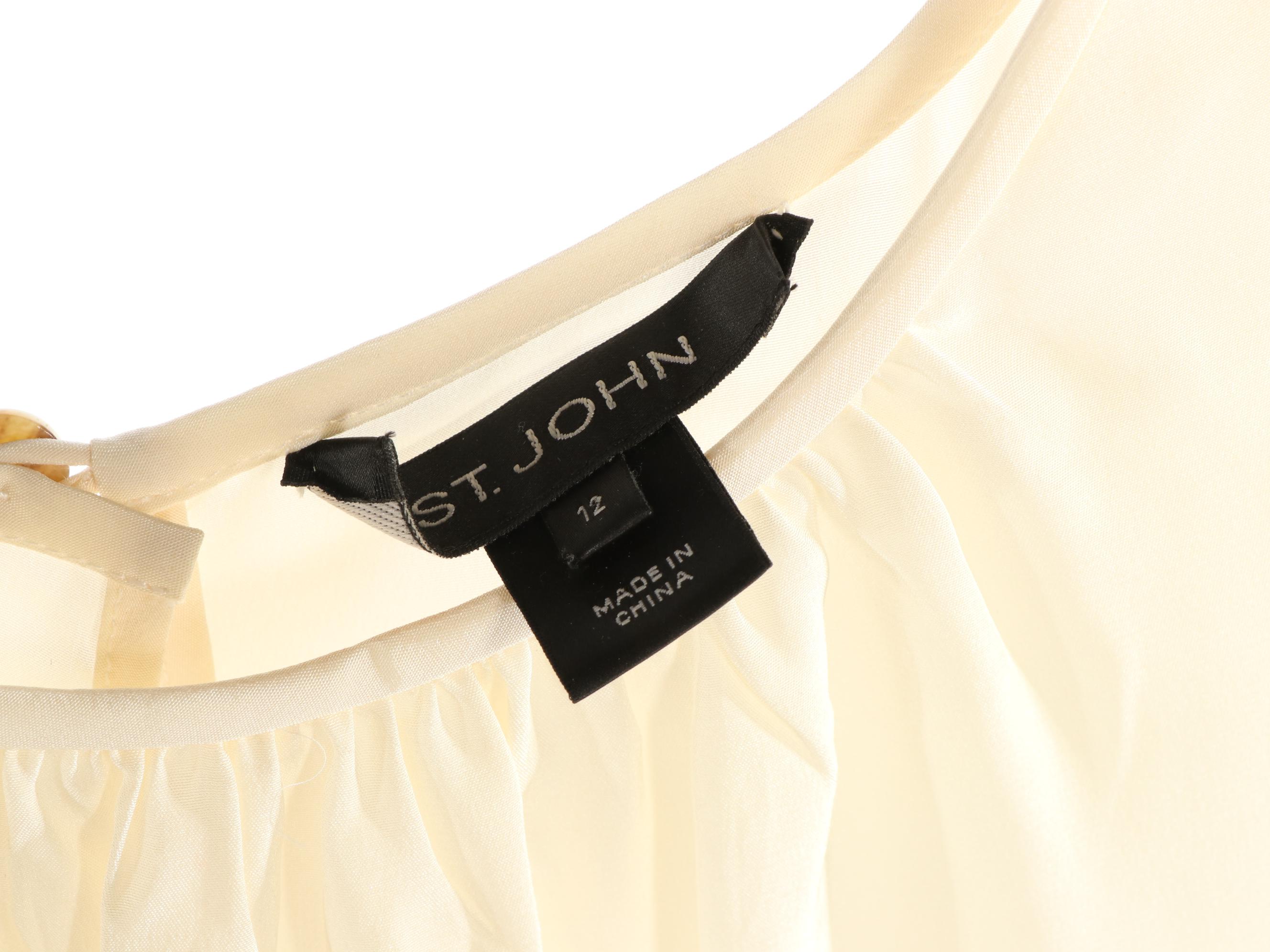 St. John Knits Ruffle Collar Jacket, Faux Fur Trim Jacket, Smocked Top, and More