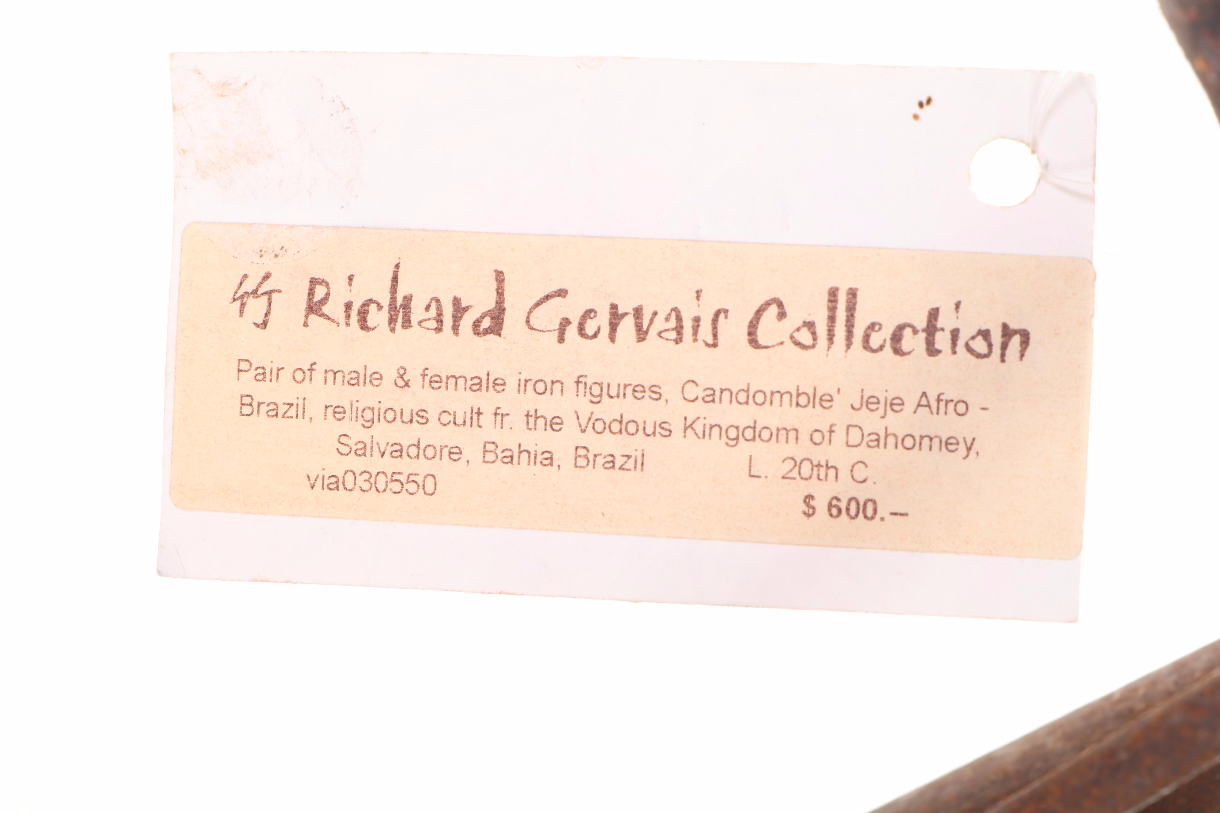 Brazilian Male and Female Candomble Jeje Iron Figures