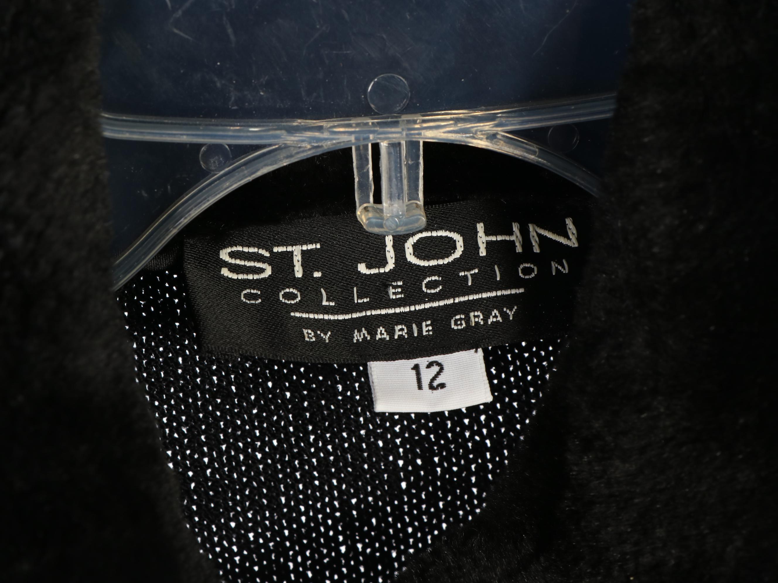 St. John Knits Ruffle Collar Jacket, Faux Fur Trim Jacket, Smocked Top, and More