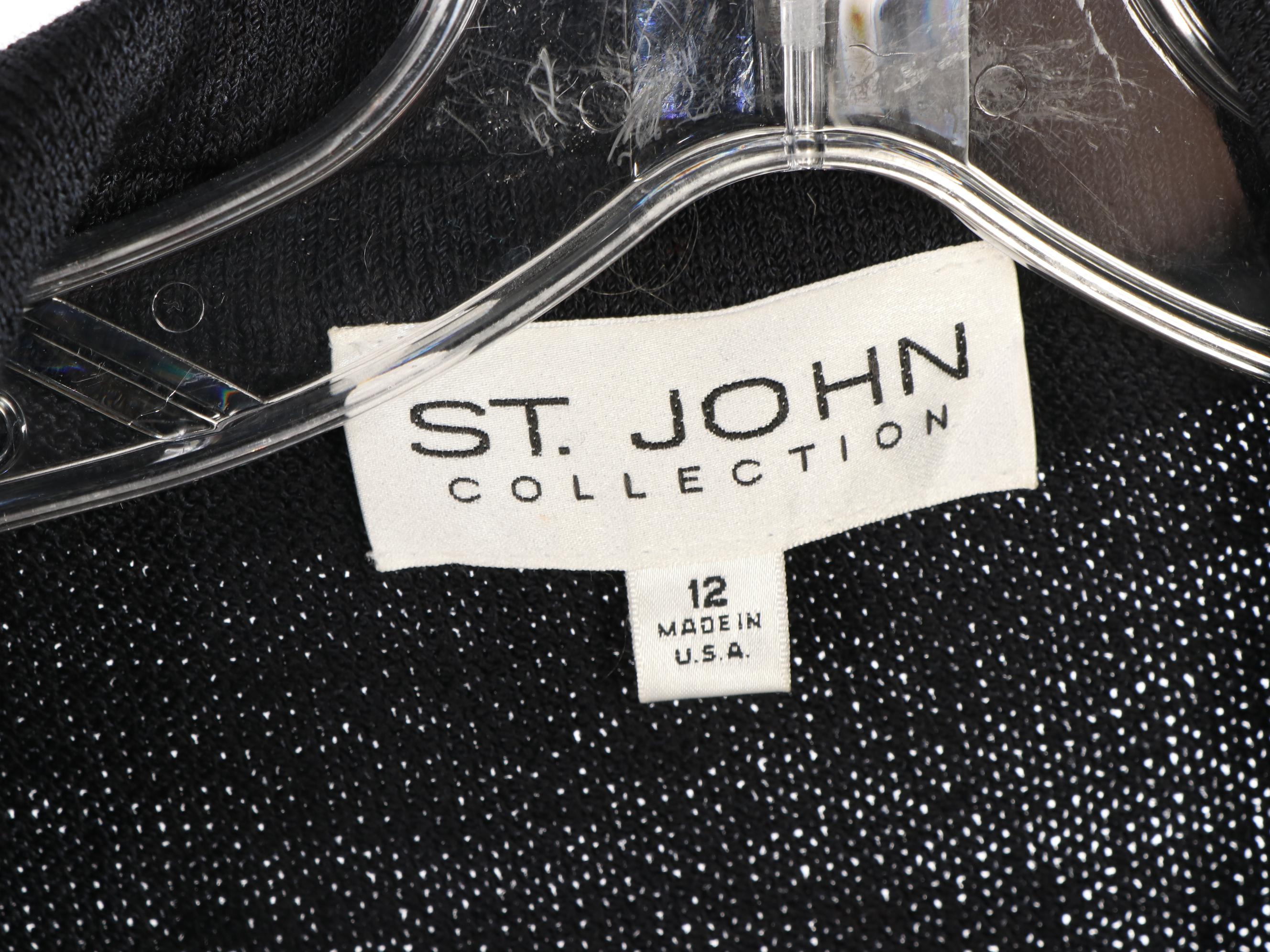 St. John Knits Ruffle Collar Jacket, Faux Fur Trim Jacket, Smocked Top, and More