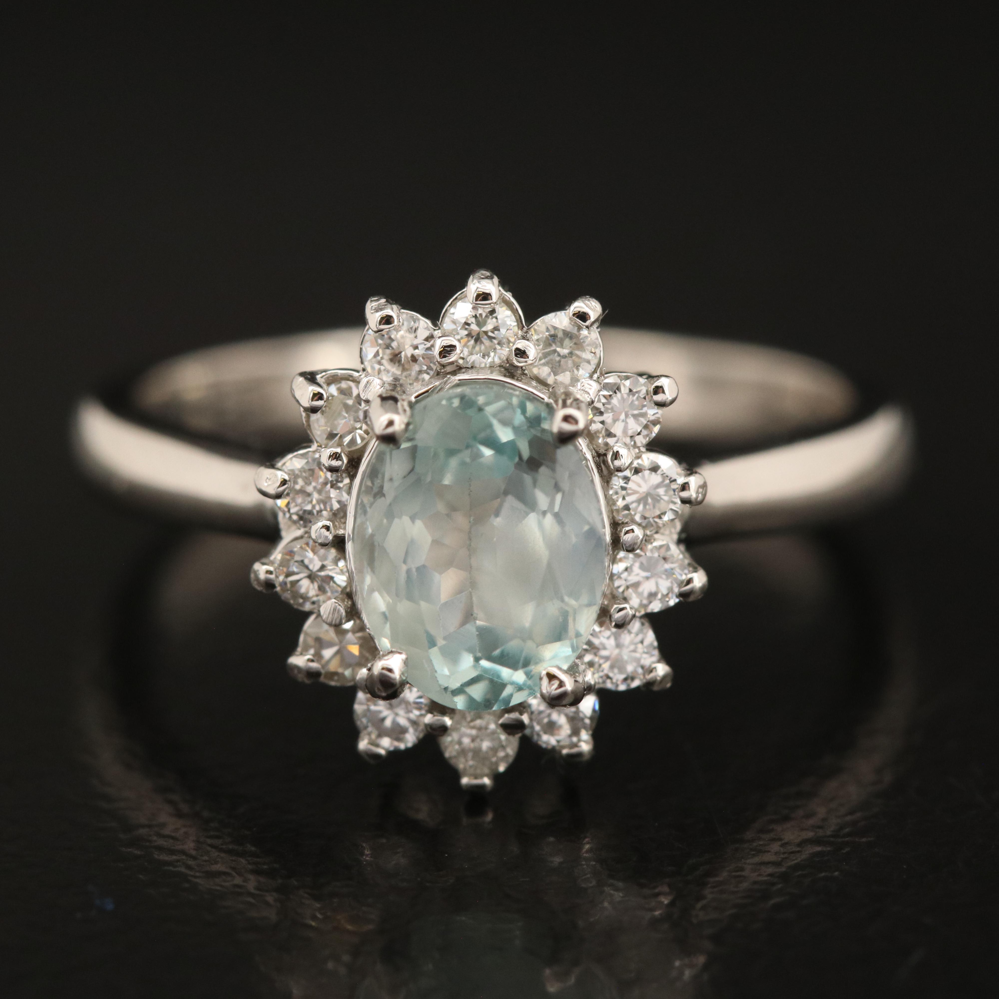 Platinum 1.32 CT Alexandrite and Diamond Ring with GIA Report