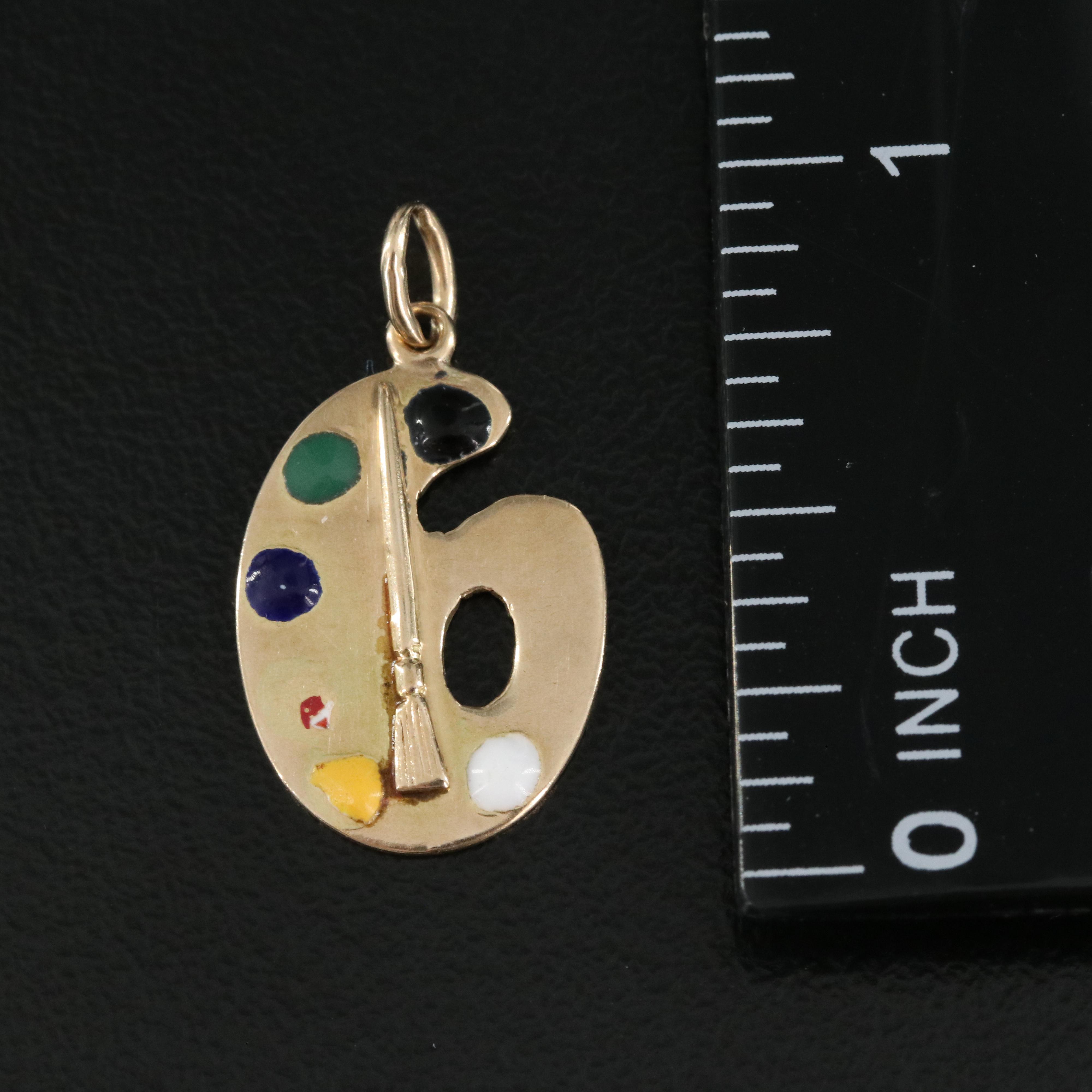 14K Enamel Artist's Palette Pendant