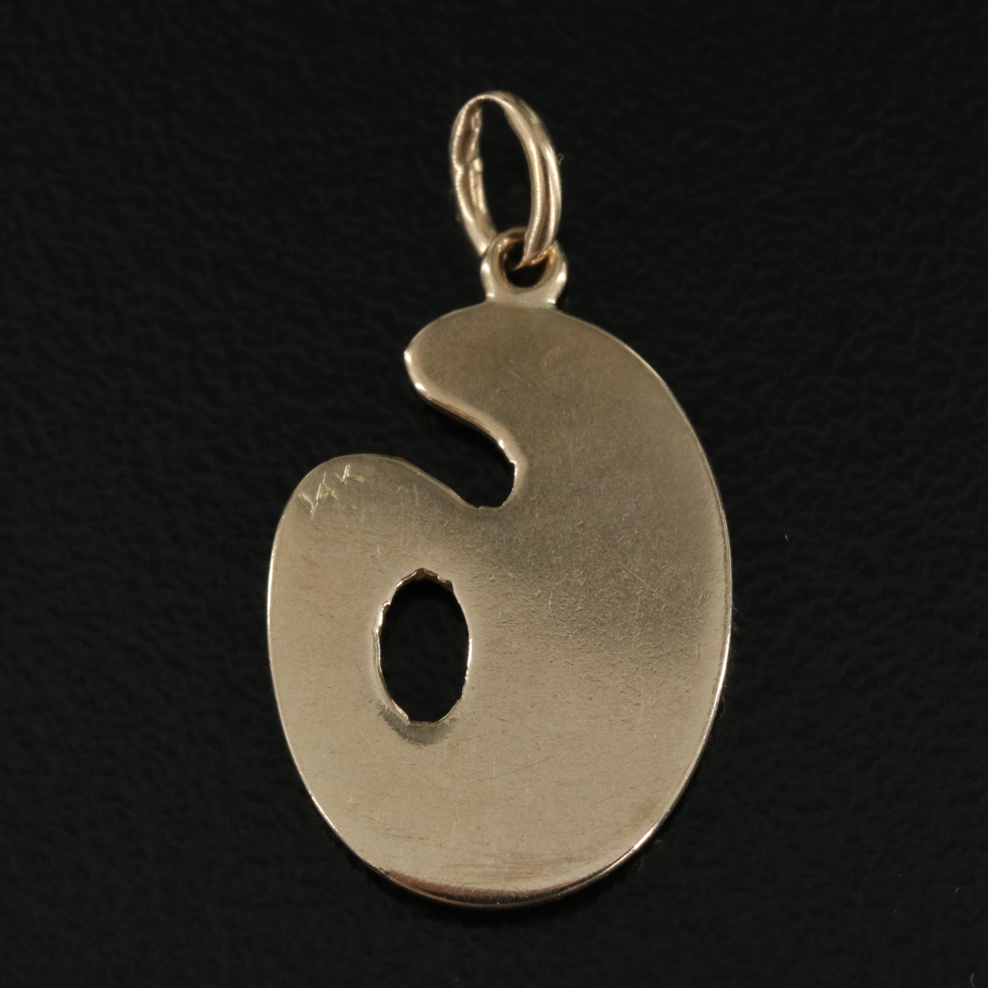 14K Enamel Artist's Palette Pendant