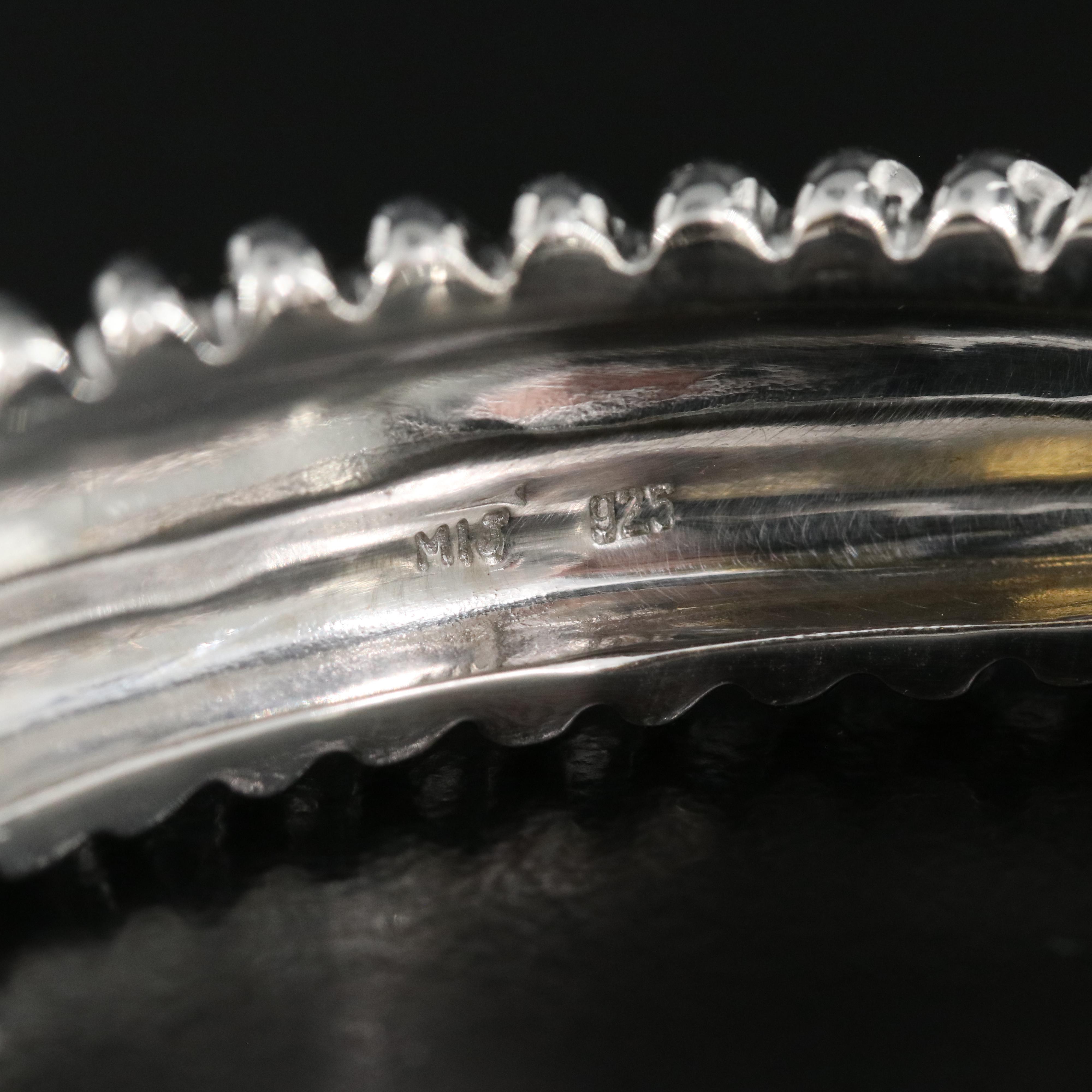 Sterling Diamond Cuff with Braided Detail