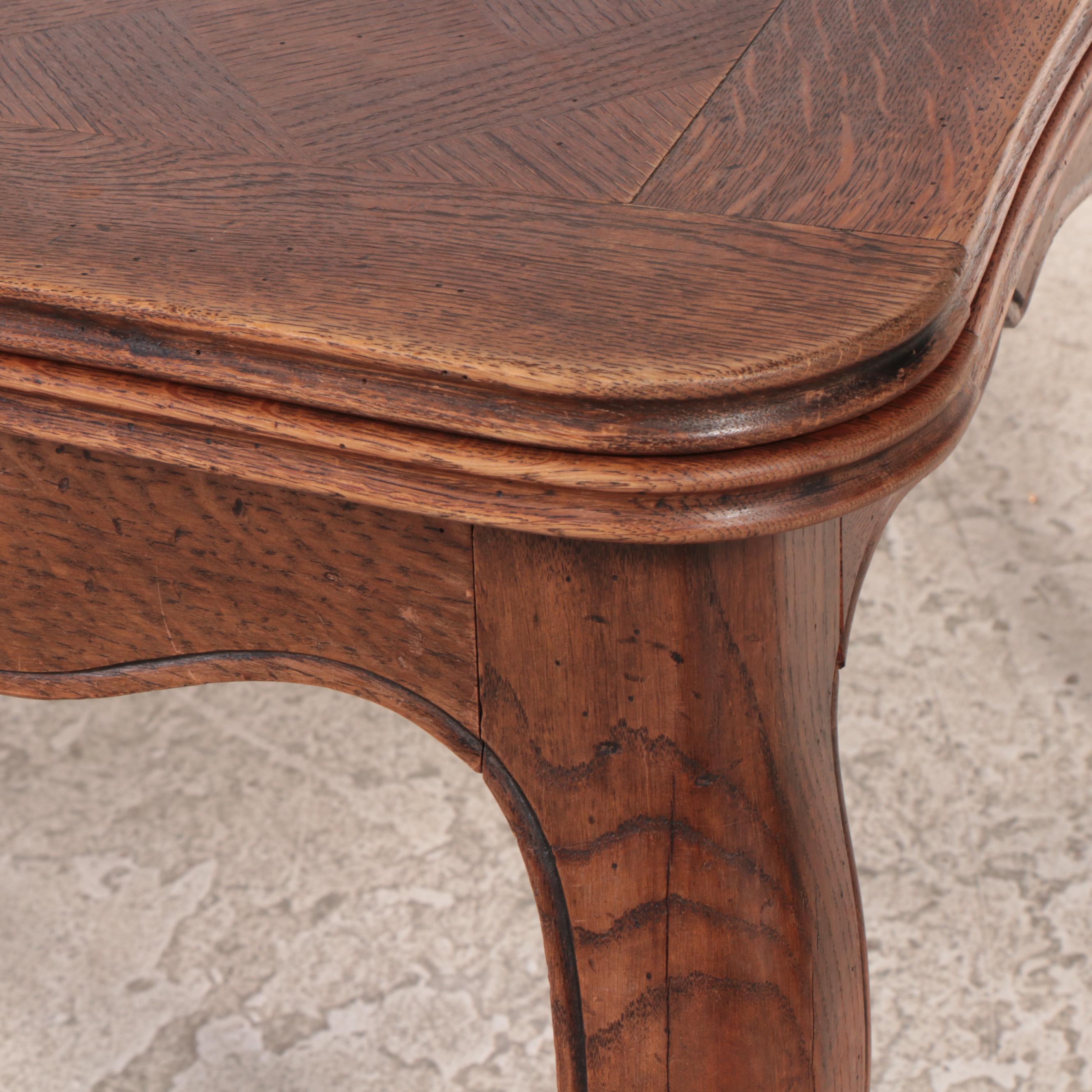 Seven-Piece French Provincial Style Oak and Walnut Dining Set, 20th Century