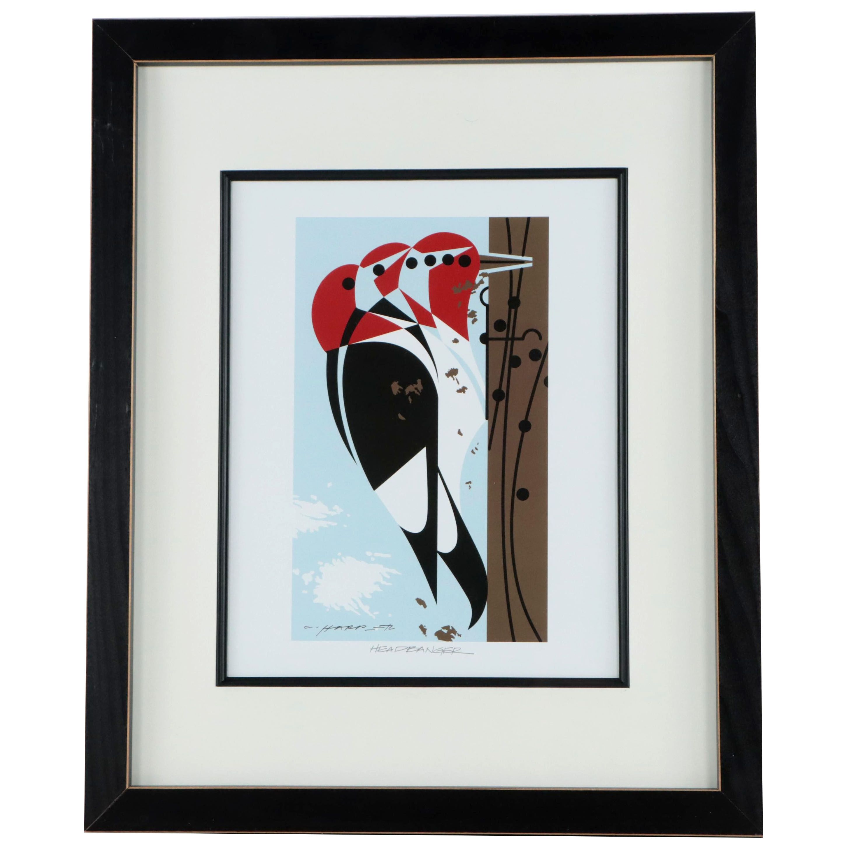 Offset Lithograph After Charley Harper "Headbanger," Late 20th Century