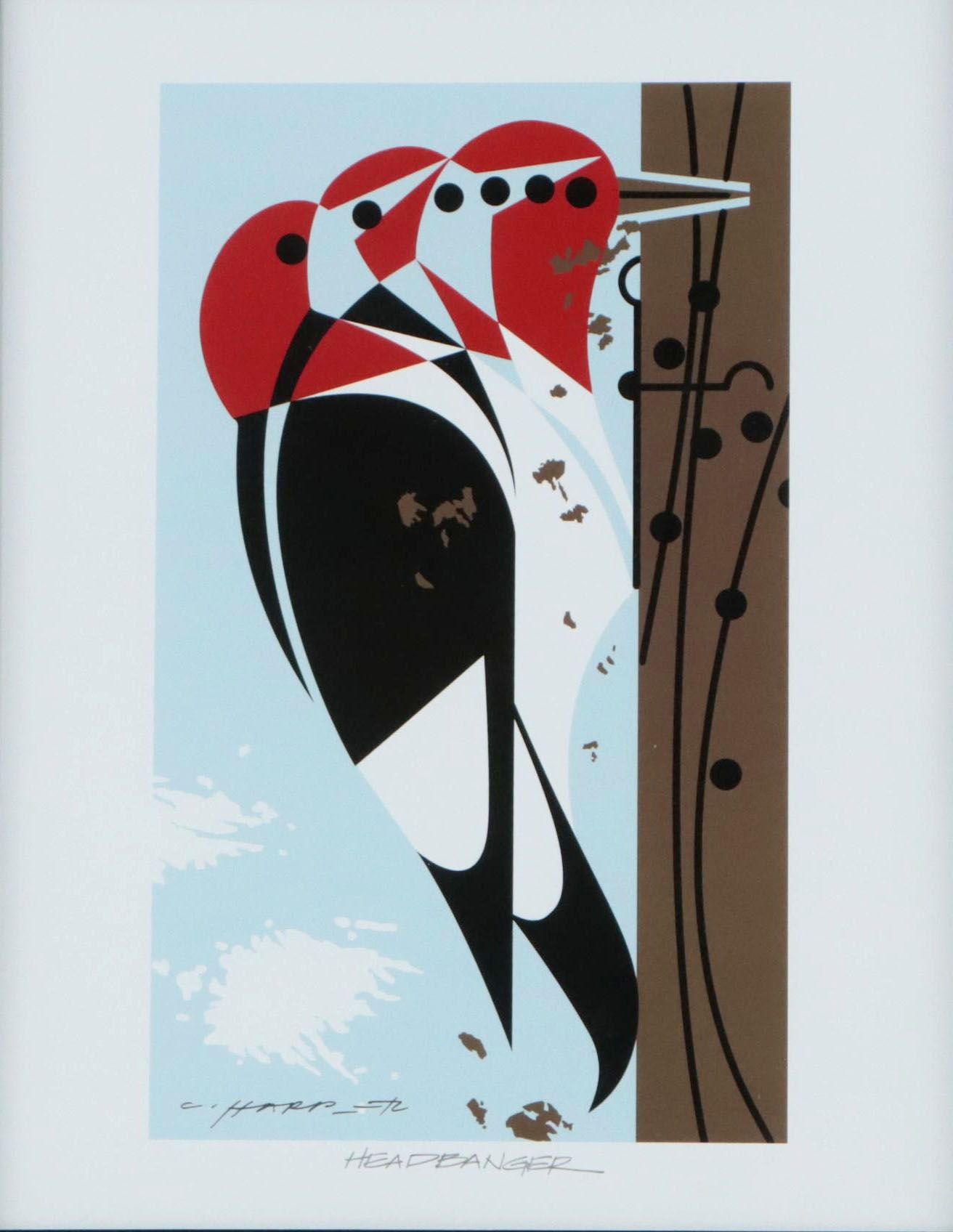Offset Lithograph After Charley Harper "Headbanger," Late 20th Century