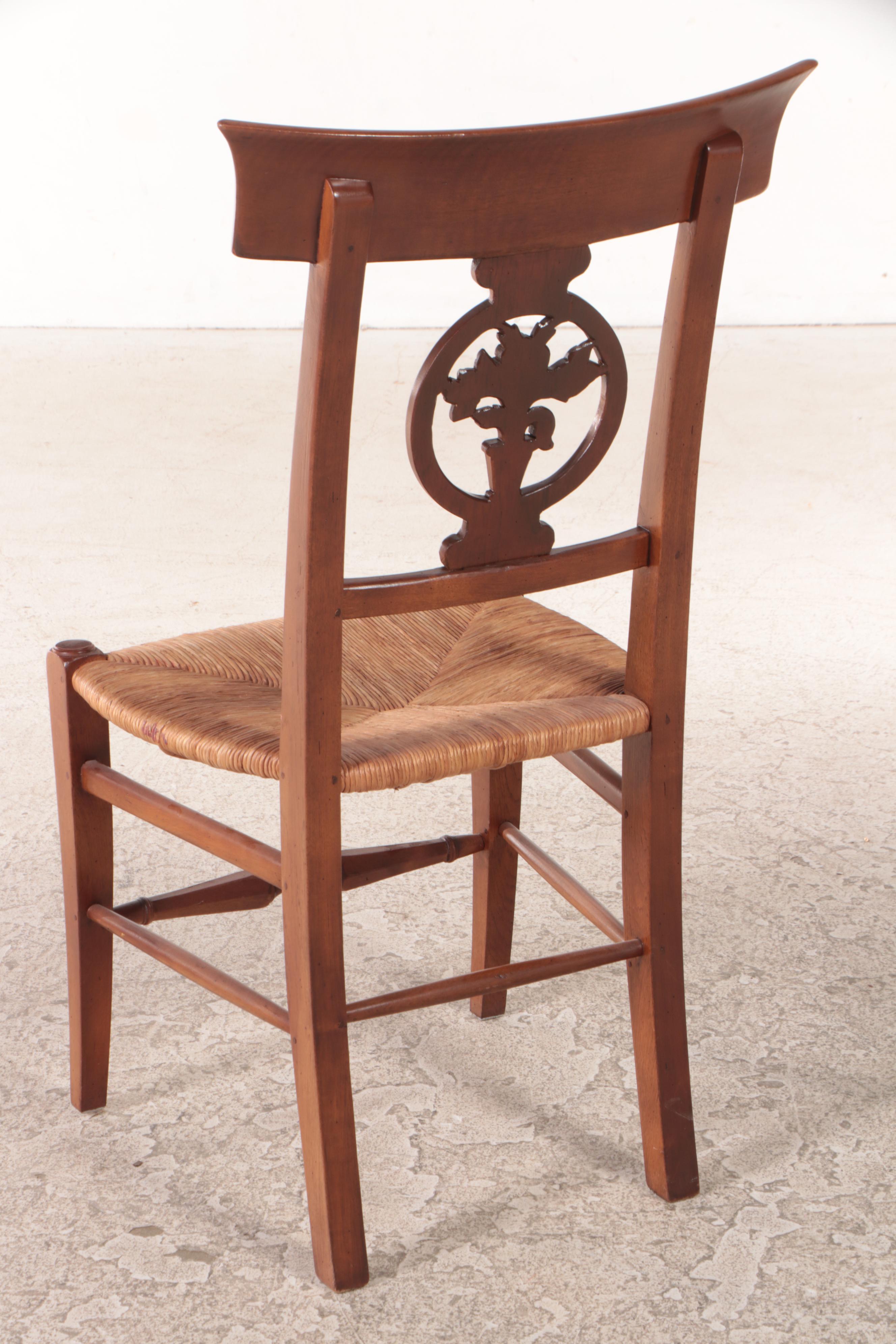 Seven-Piece French Provincial Style Oak and Walnut Dining Set, 20th Century