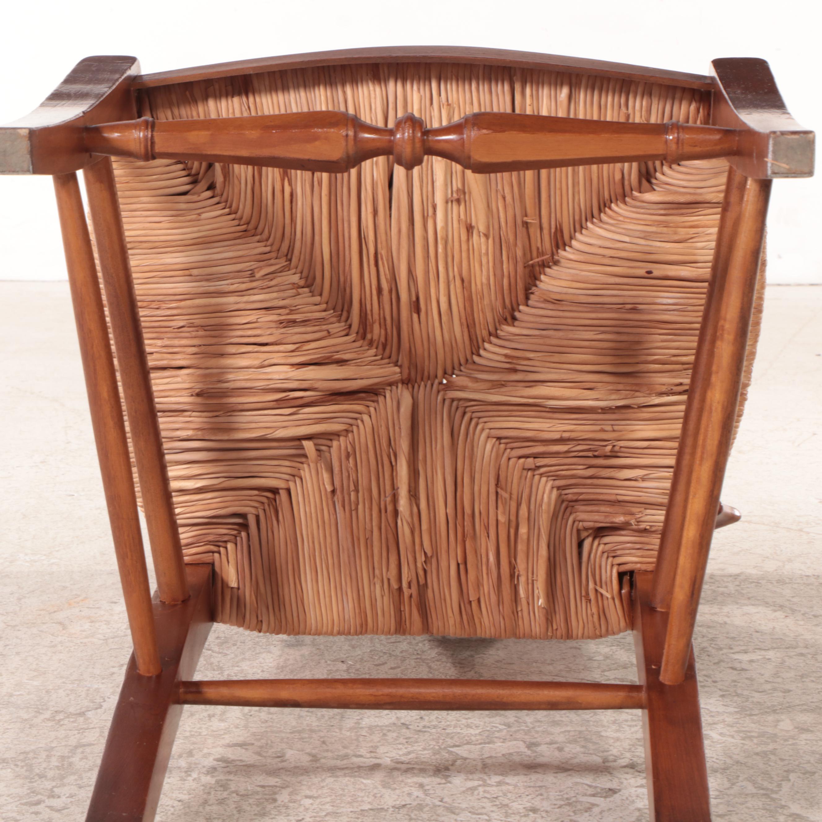 Seven-Piece French Provincial Style Oak and Walnut Dining Set, 20th Century