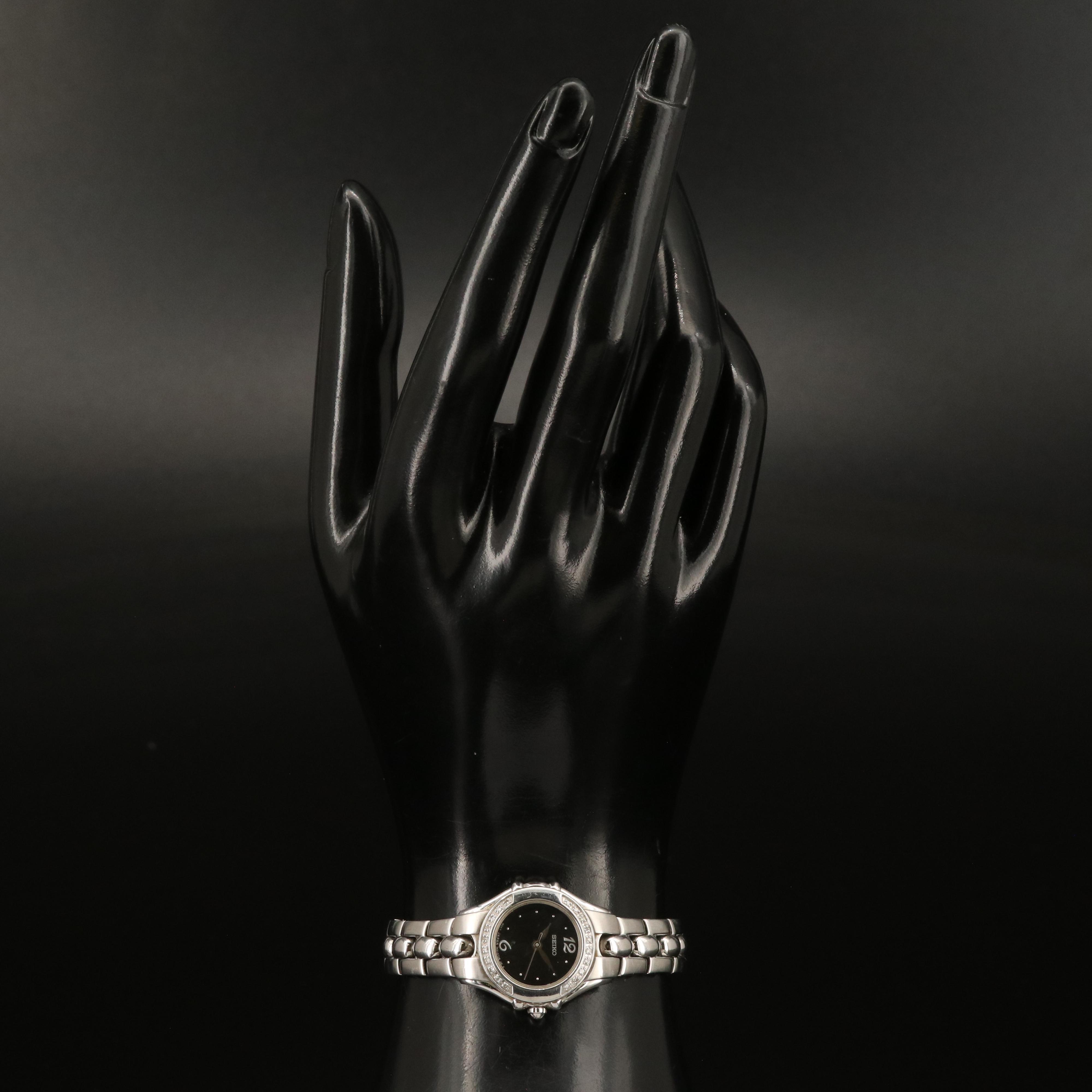 Seiko Diamond Bezel Stainless Steel Quartz Watch