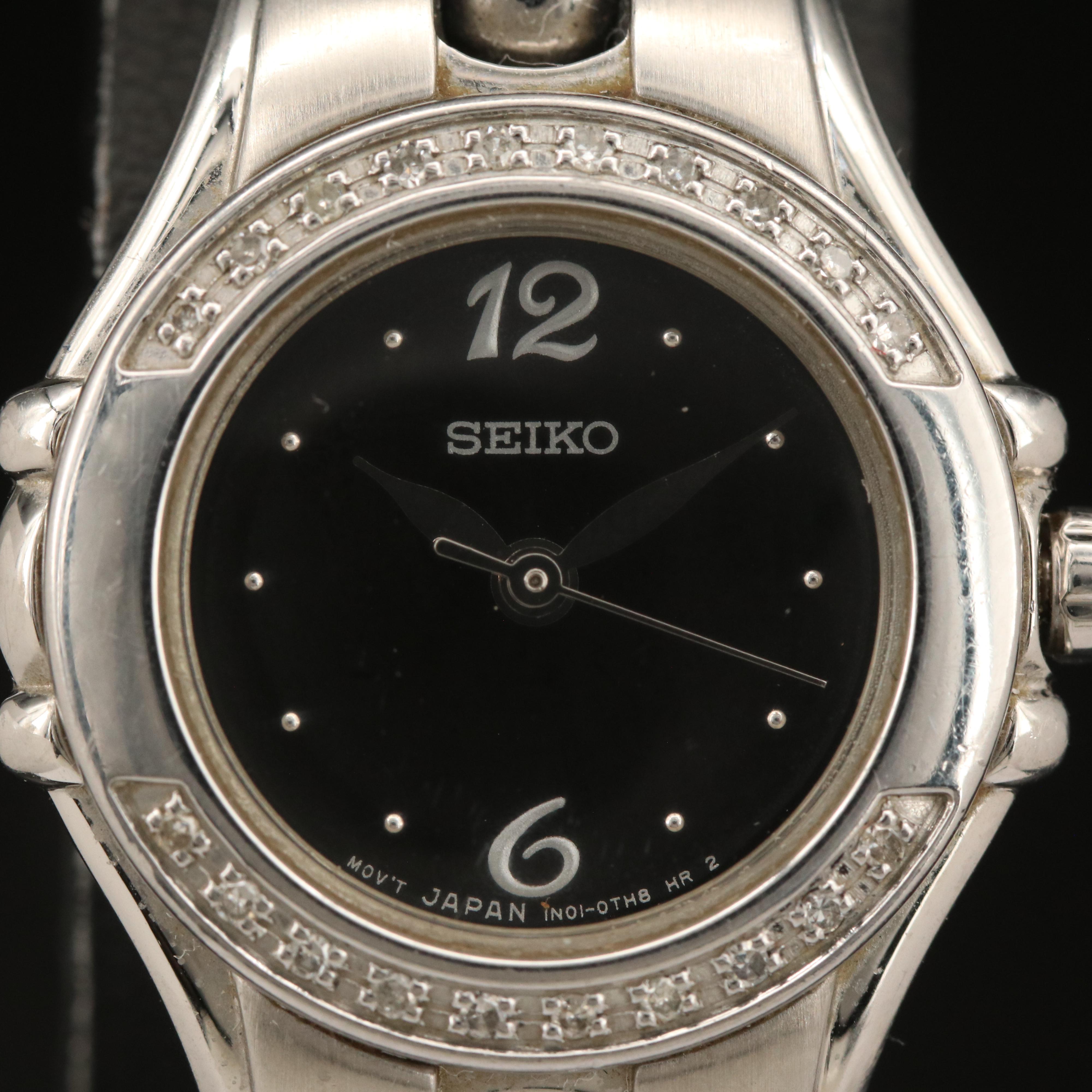Seiko Diamond Bezel Stainless Steel Quartz Watch