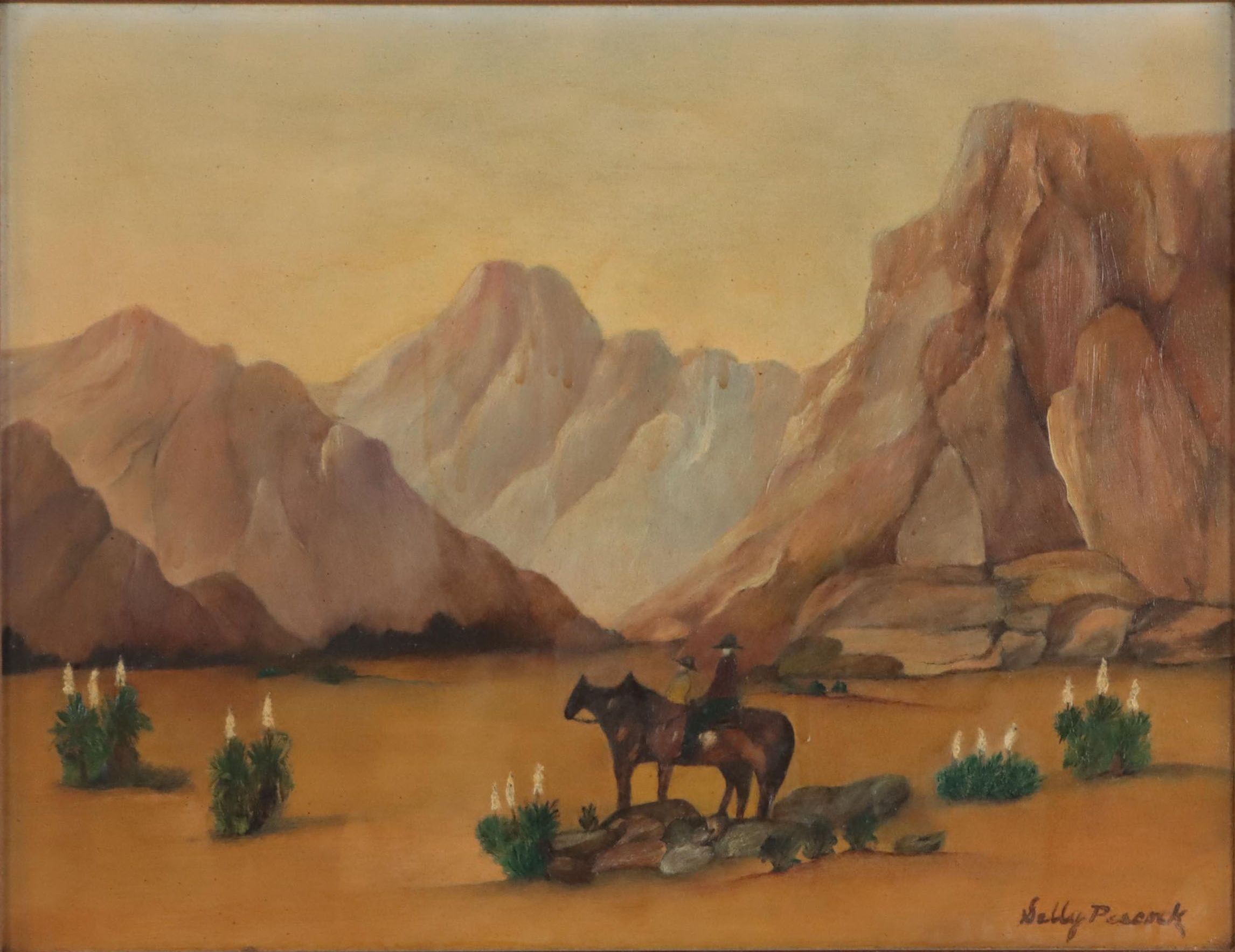 Sally Peacock Southwestern Landscape Oil Painting, Late 20th Century