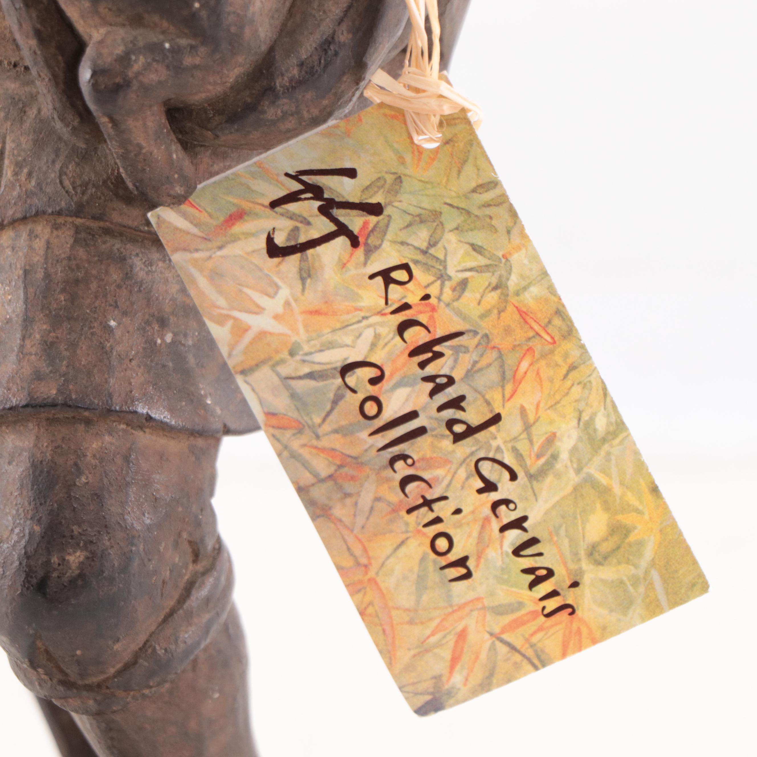 Filipino Carved Wood Nativity Shepherd Figure, Mid-20th Century