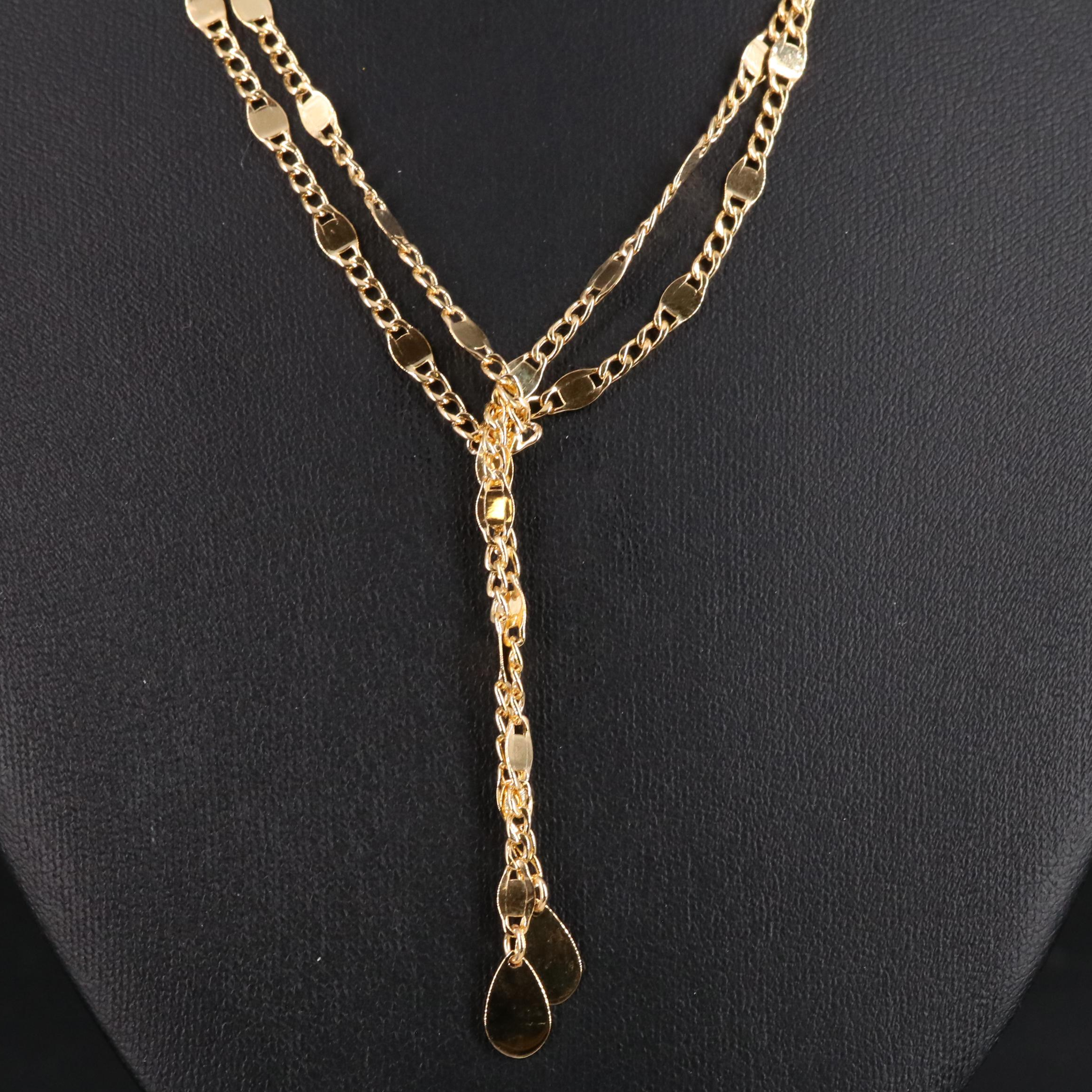 14K Scarf Link No Clasp Necklace