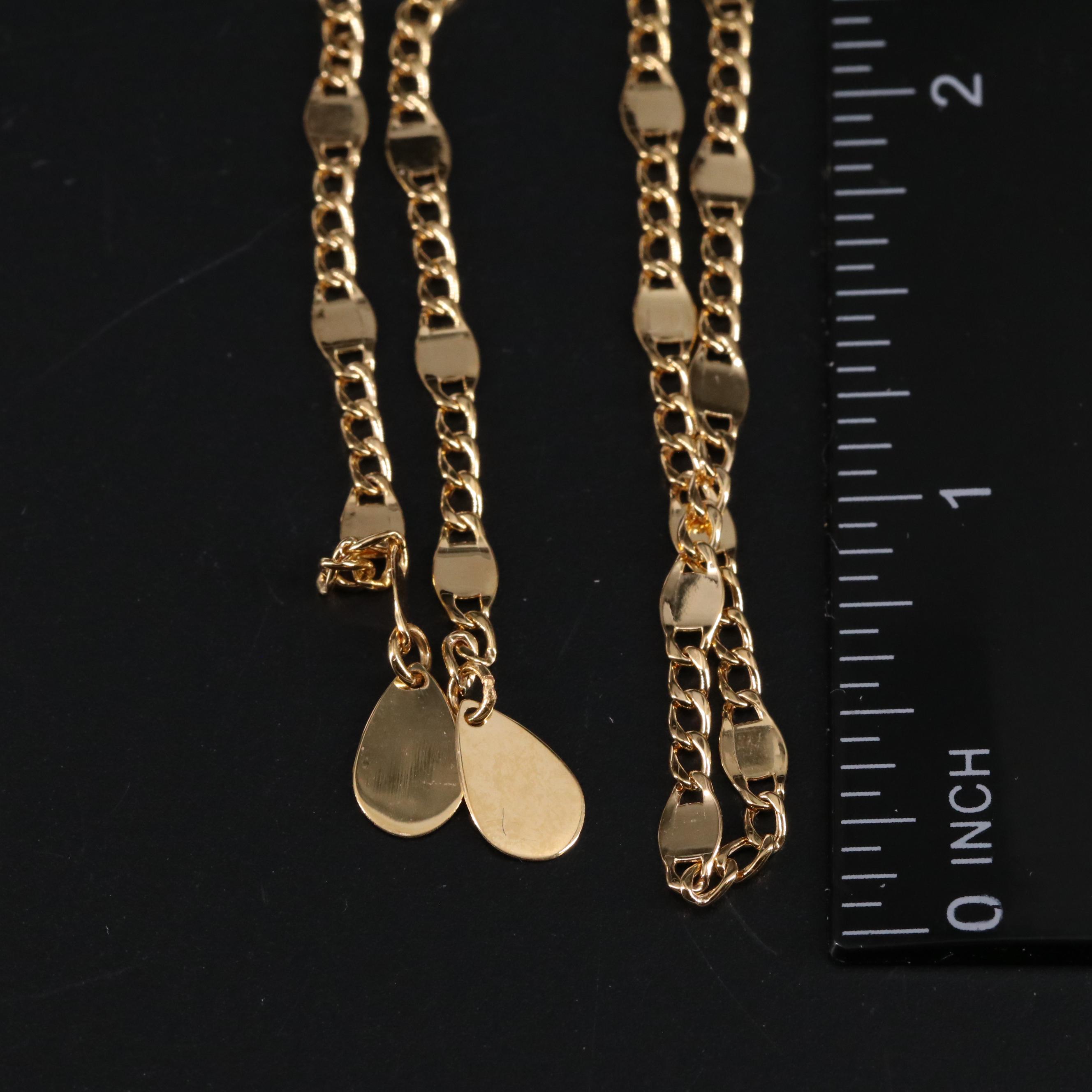 14K Scarf Link No Clasp Necklace
