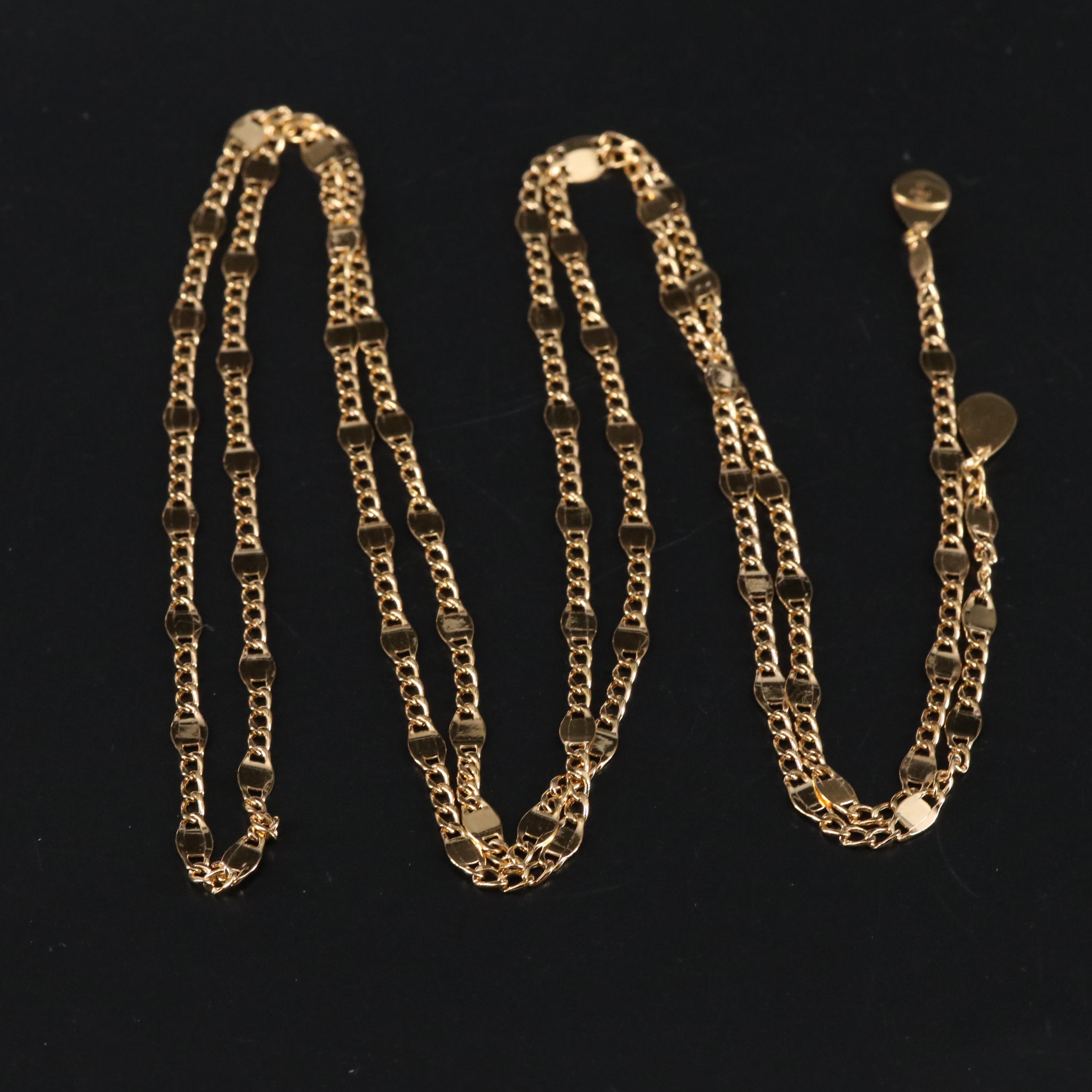14K Scarf Link No Clasp Necklace