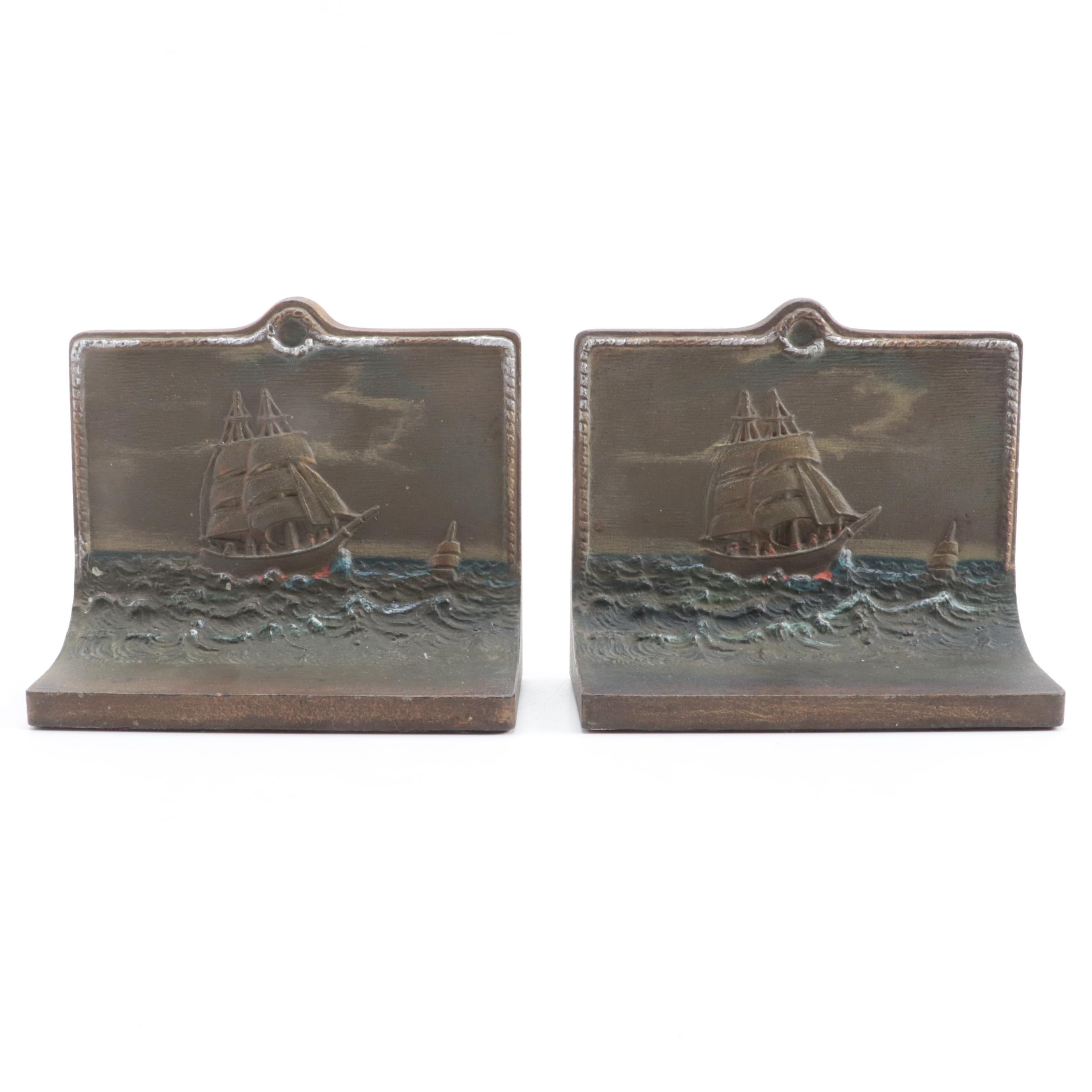 Bradley & Hubbard "On the Road to Mandalay" Cast Iron Maritime Bookends