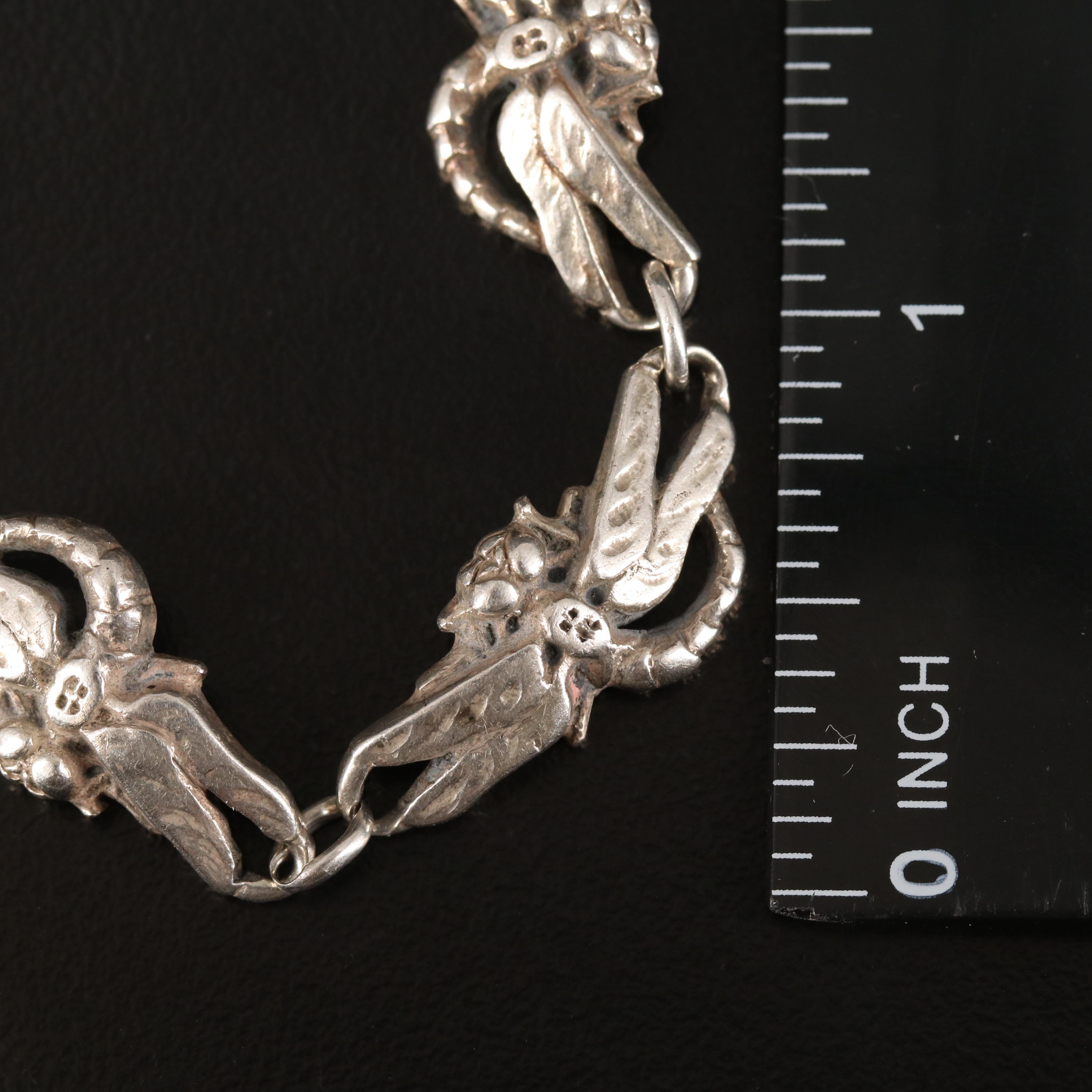 Sterling Dragonfly Link Bracelet