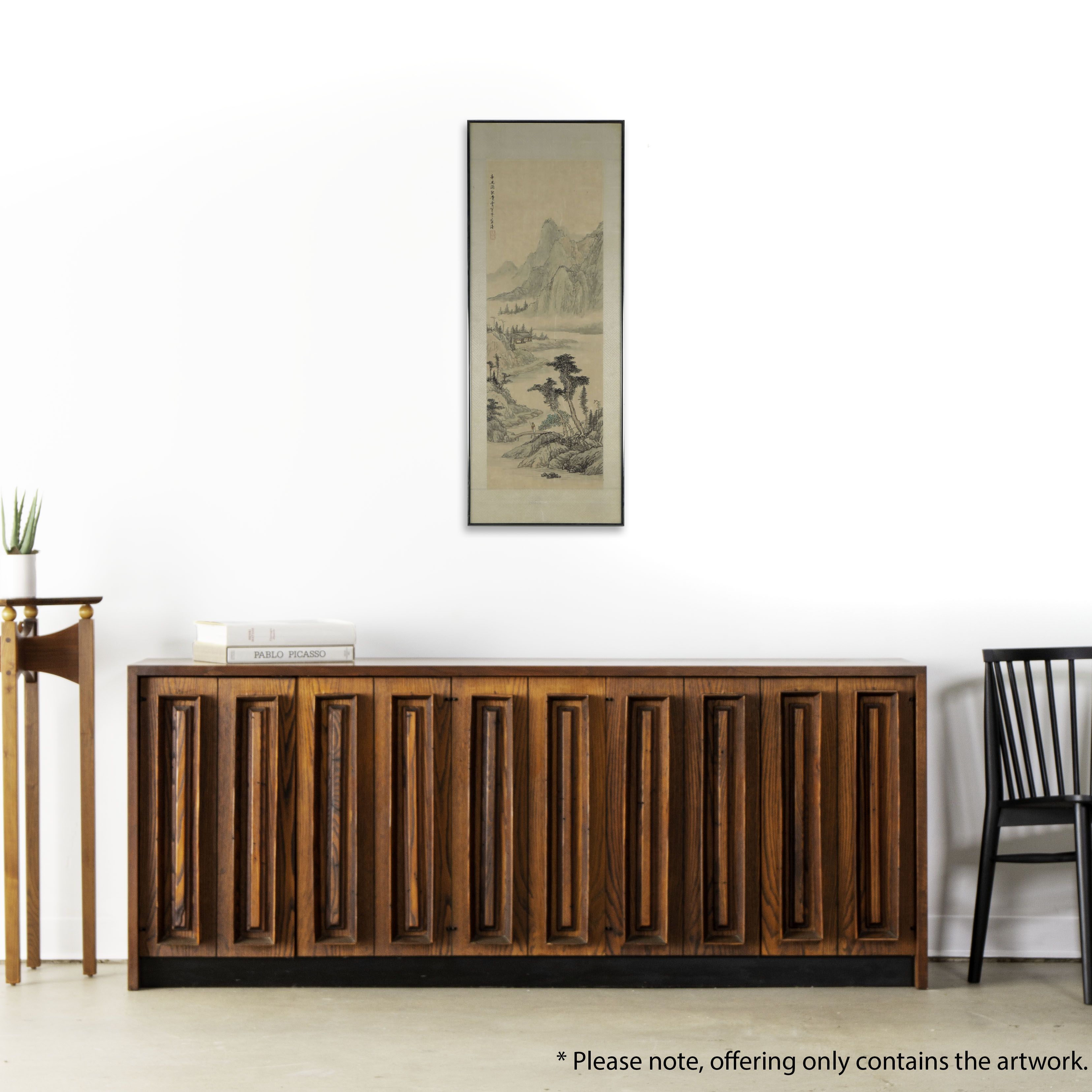 Japanese Landscape Ink and Watercolor Painting