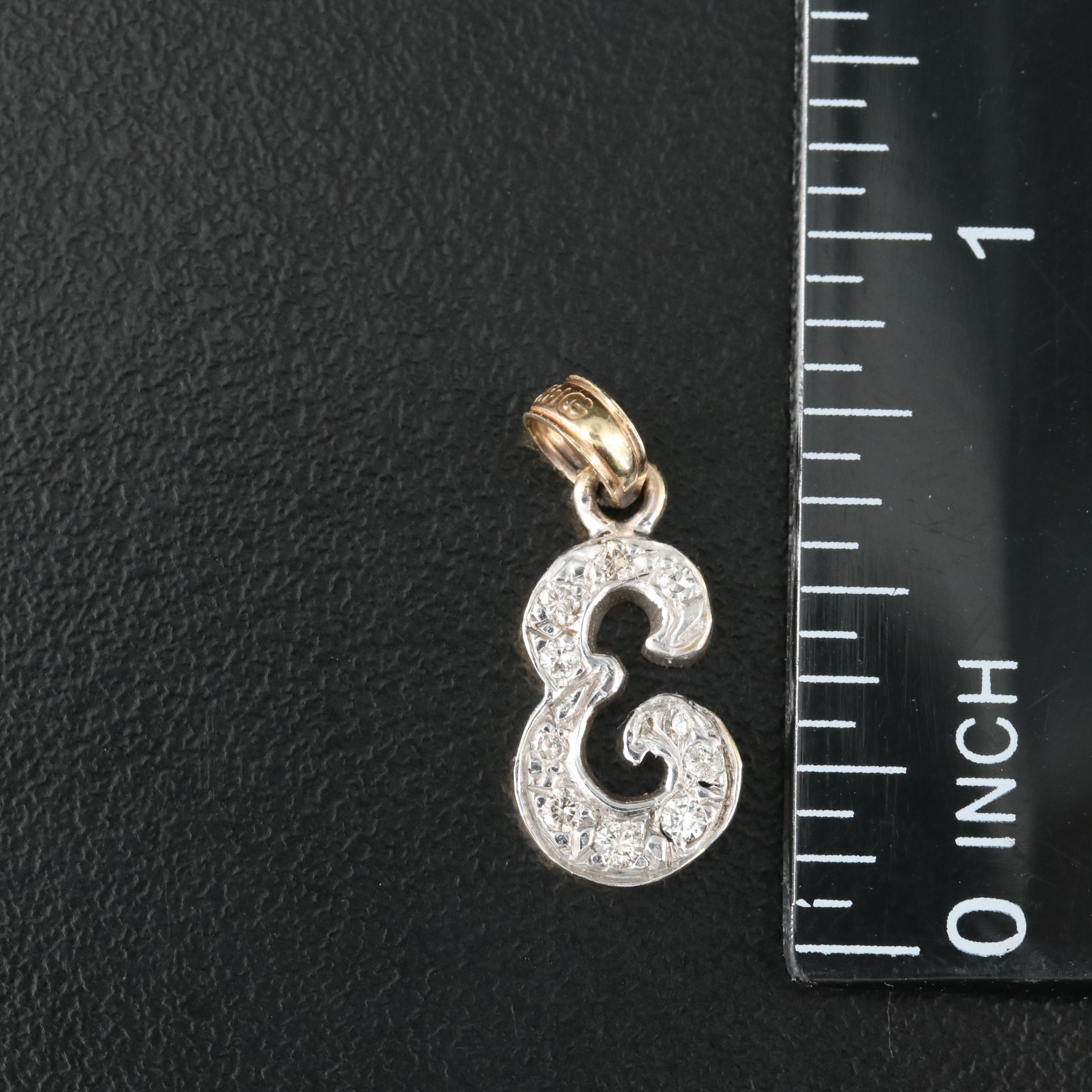 14K 0.06 CTW Diamond "E" Pendant