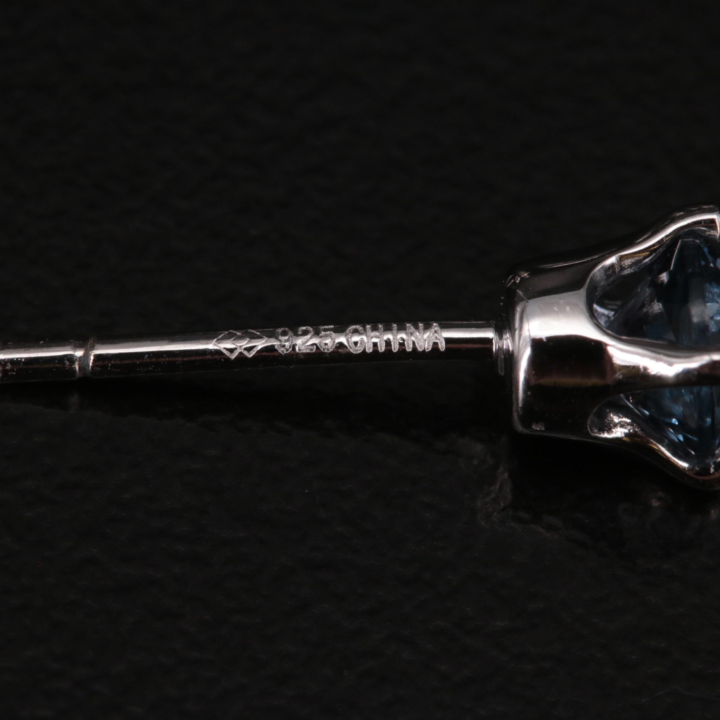 Sterling Spinel and Diamond Stud Earrings with Enhancers