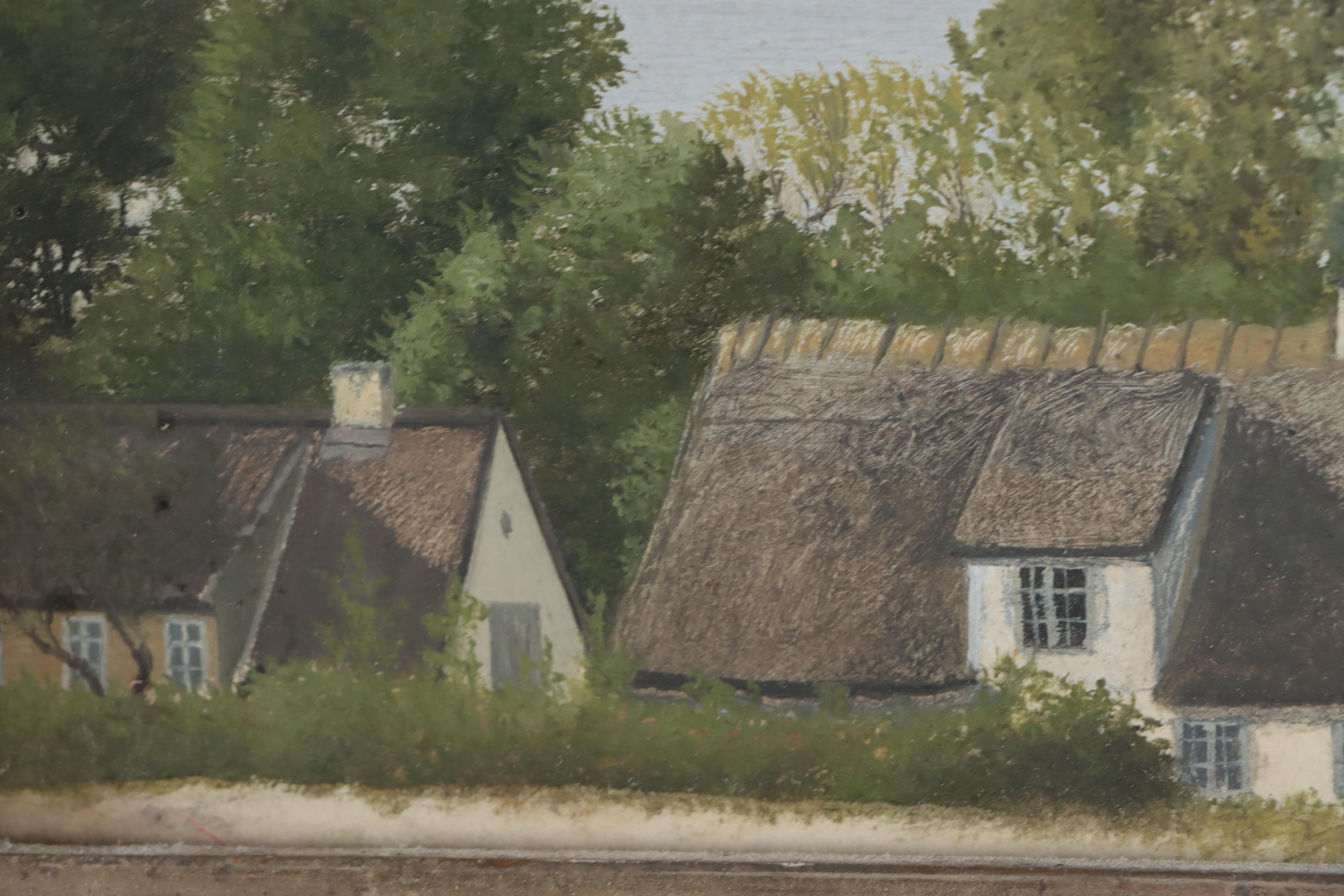 Country House Oil Painting, Late 19th Century