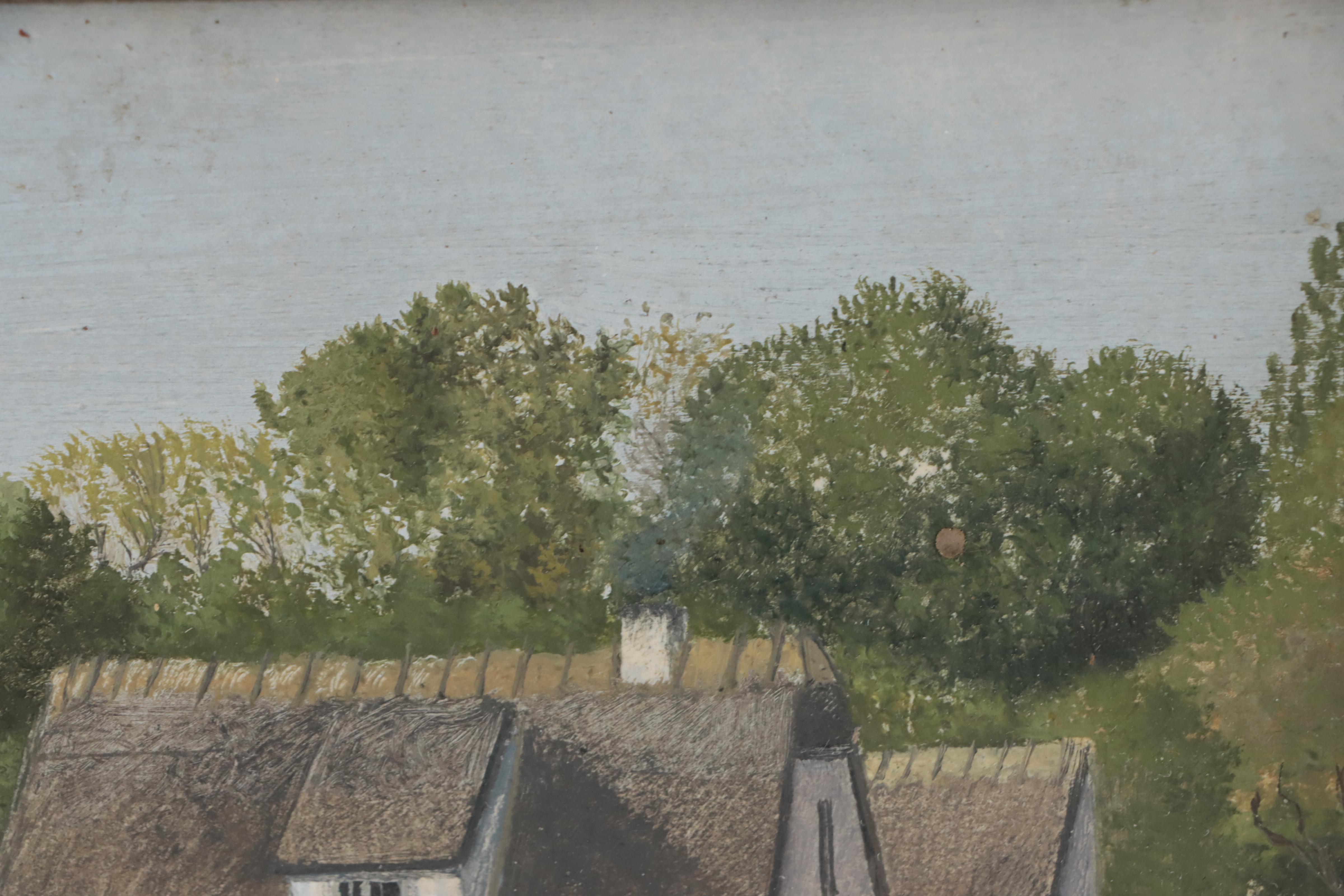 Country House Oil Painting, Late 19th Century