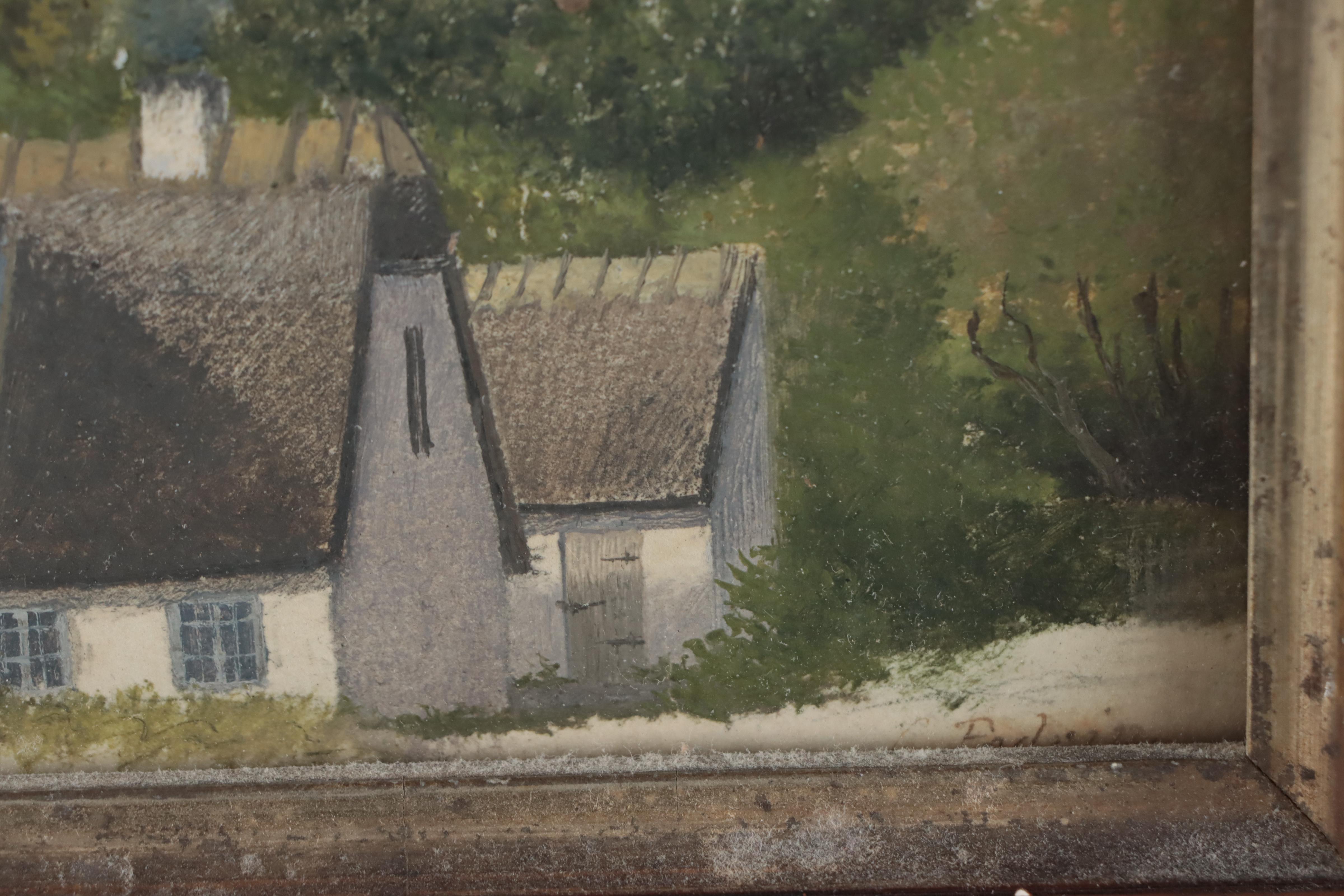 Country House Oil Painting, Late 19th Century